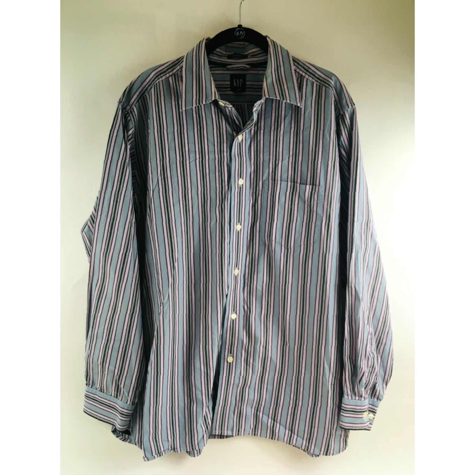 Gap Gap Shirt Men Large 16-16.5 Pink Gray Striped Button Up Long Sleeve Size US L / EU 52-54 / 3 - 2 Thumbnail