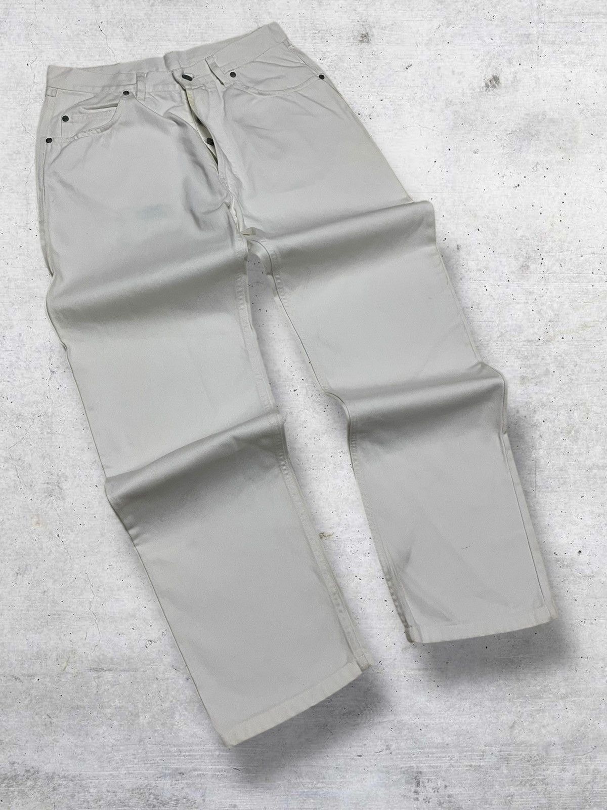 Celine VINTAGE CELIN PARIS DESIGNER 90S CLEAN WHITE BAGGY DENIM Size US 28 / EU 44 - 2 Thumbnail