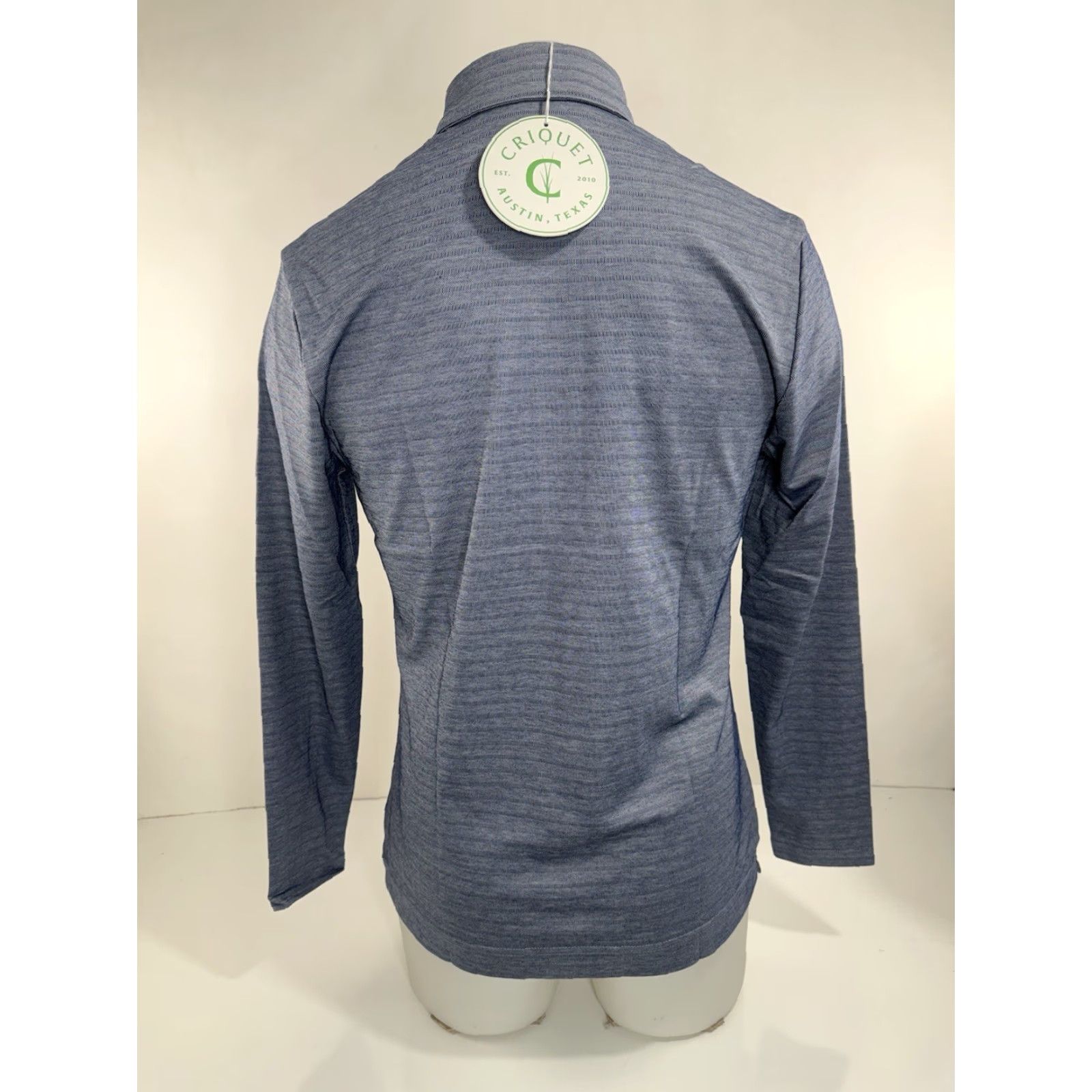 Logo 7 Criquet Rugby Shirt - Striped Lightweight Long Sleeve Polo - Embroidered Logo - S - Slightly Grayish Blue - Mens Size US S / EU 44-46 / 1 - 4 Thumbnail