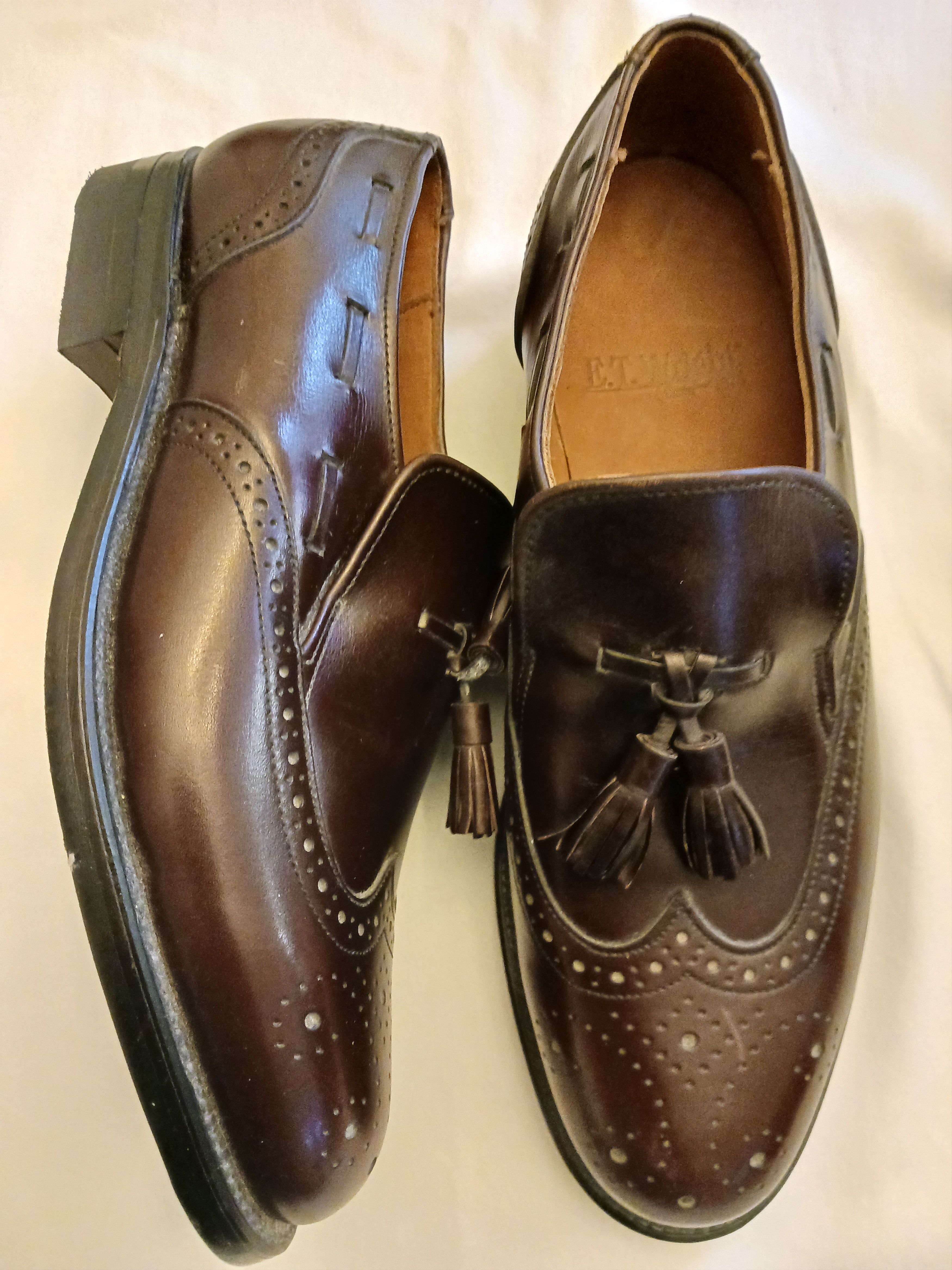 E.T. Wright 100% Leather Wingtip Tasseled Slip-On Oxford Shoes Size US 8 / EU 41 - 2 Thumbnail