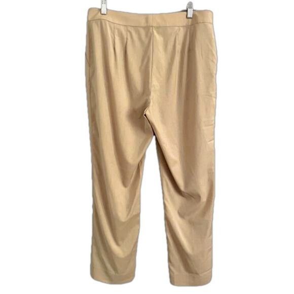 St. John St John Beige Light Wool Straight Wide Trouser Pants - 12 Size 34" / US 12 / IT 48 - 9 Thumbnail