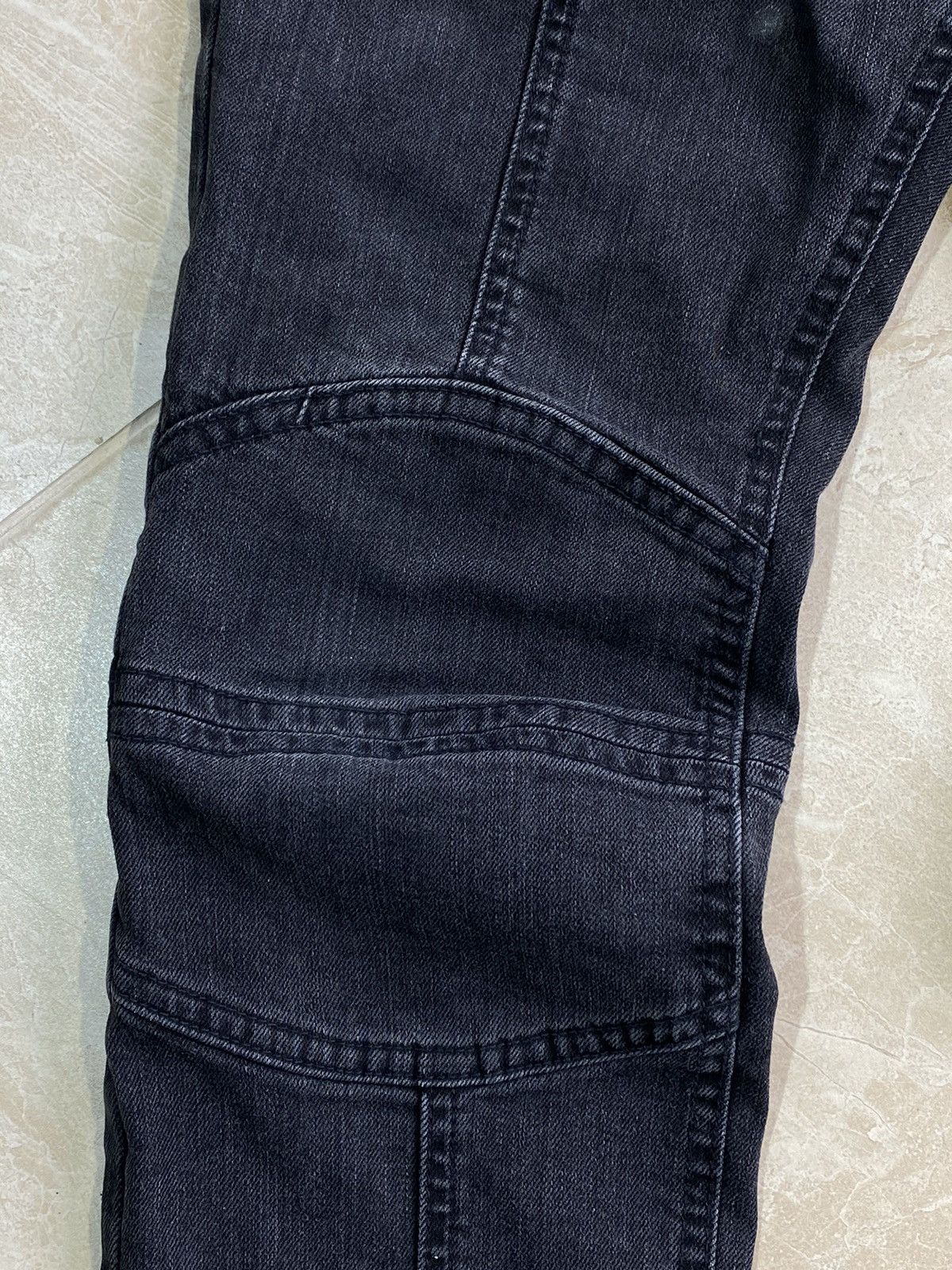Balmain Balmain Washed Grey Denim Skinny Biker Jeans Size 36" / US 14 / IT 50 - 11 Thumbnail
