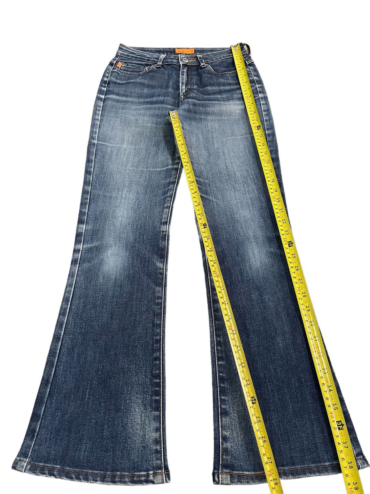 Vintage Japanese Brand Dojo Lake Blue Washed Flare Jeans