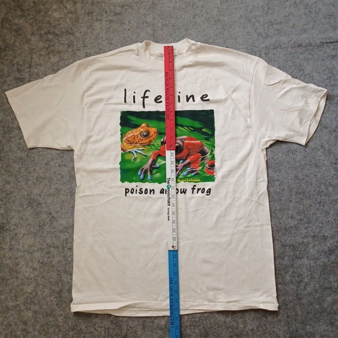 Hanes VINTAGE Hanes Beefy-T T-Shirt Men XL Ivory Graphic Print Lifeline 1992 Poison Arrow Frog Winterland Productions 1990s Size US XL / EU 56 / 4 - 7 Thumbnail