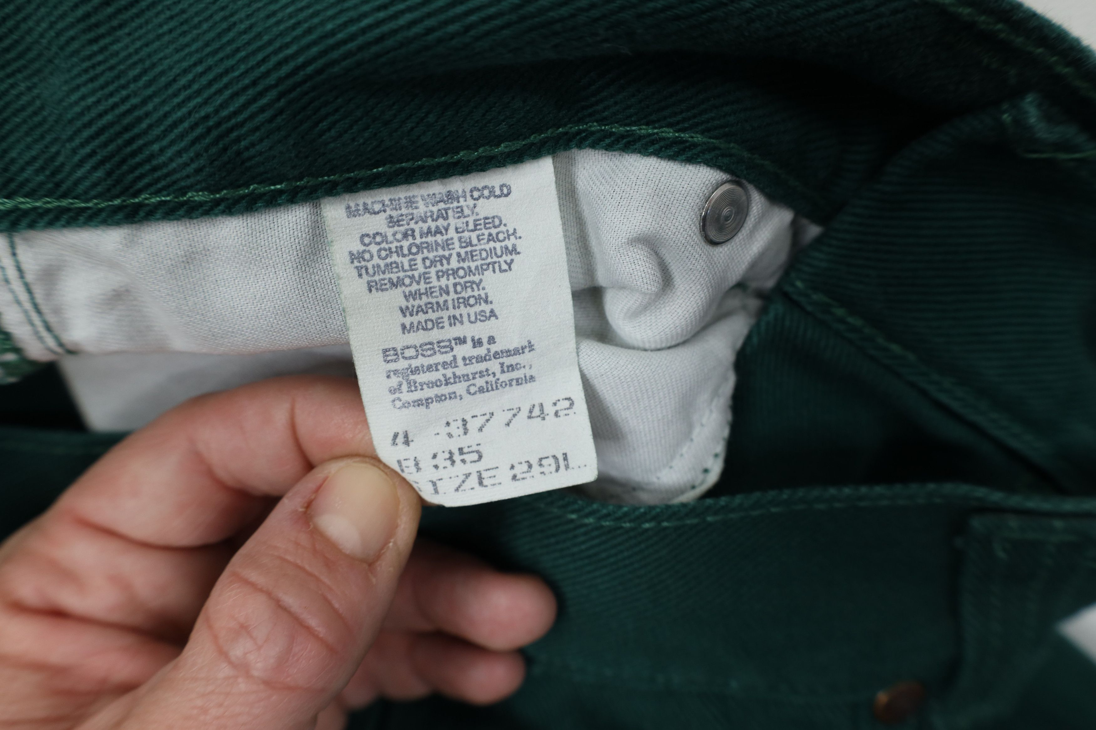 Vintage Deadstock Vintage 90s Boss Skateboard Denim Jeans Green USA Size US 29 - 8 Thumbnail
