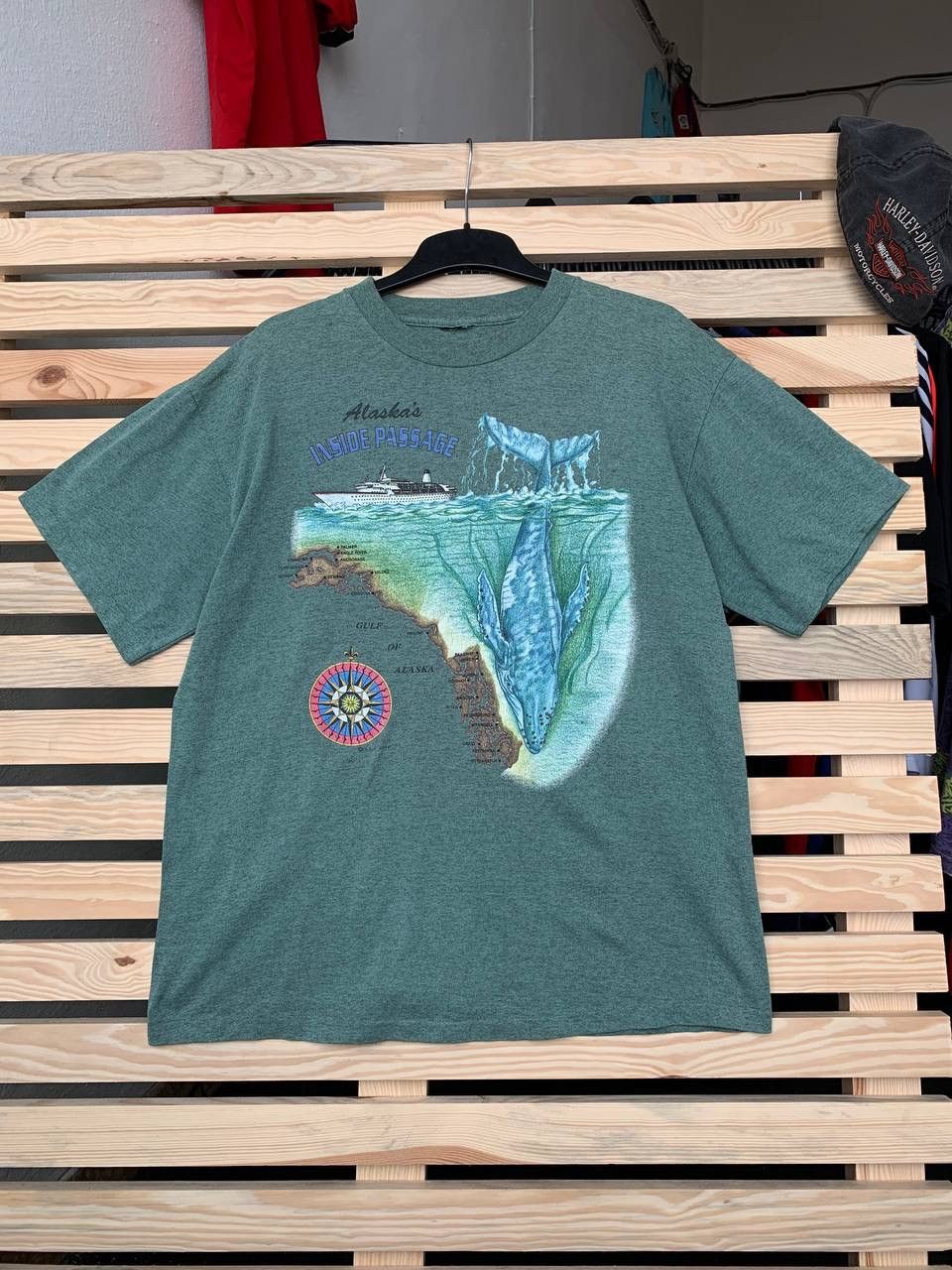 Jerzees × Vintage Vintage Alaska t shirt Map Inside Passage Nature art Size US M / EU 48-50 / 2 - 1 Thumbnail