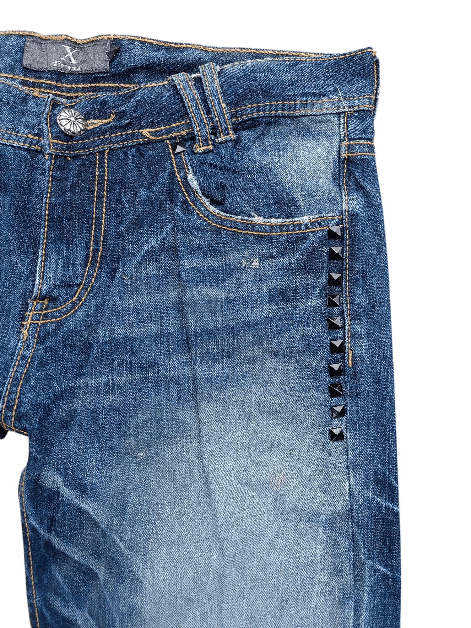 If Six Was Nine × Japanese Brand × Le Grande Bleu (L.G.B.) Vintage Japanese Brand Xfrm Stud Flared Rare Design Jeans Size US 35 - 19 Thumbnail