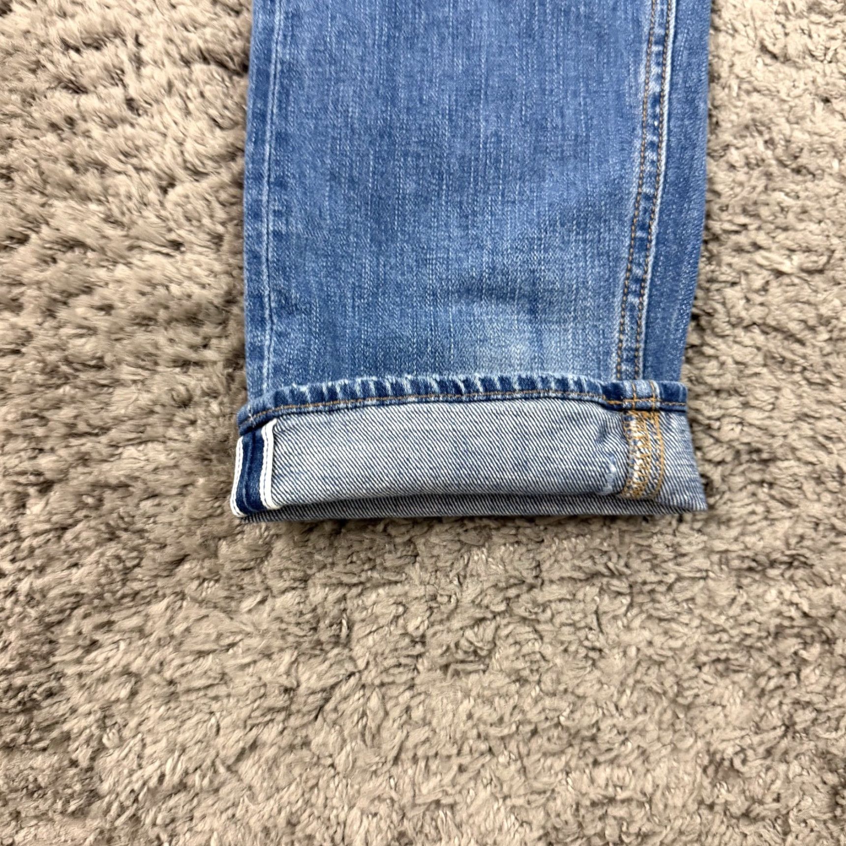 Denime Chivignon Jeans Mens 30 Selvedge Denim Slim Fit Rider Distressed Button Fly Jeans Size US 29 - 2 Thumbnail