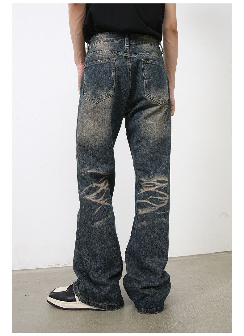 Japanese Brand American street men's retro distressed loose flared jeans Size US 32 / EU 48 - 4 Thumbnail