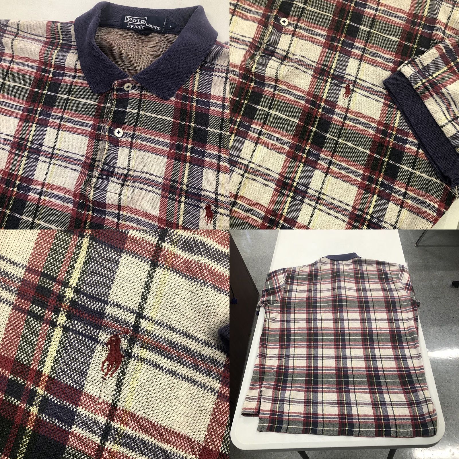 Polo Ralph Lauren VINTAGE Polo Ralph Lauren Shirt Mens Large Plaid Logo Embroidered Short Sleeve Cocktail Casual 70s 80s Lifestyle Mens Size US L / EU 52-54 / 3 - 8 Thumbnail