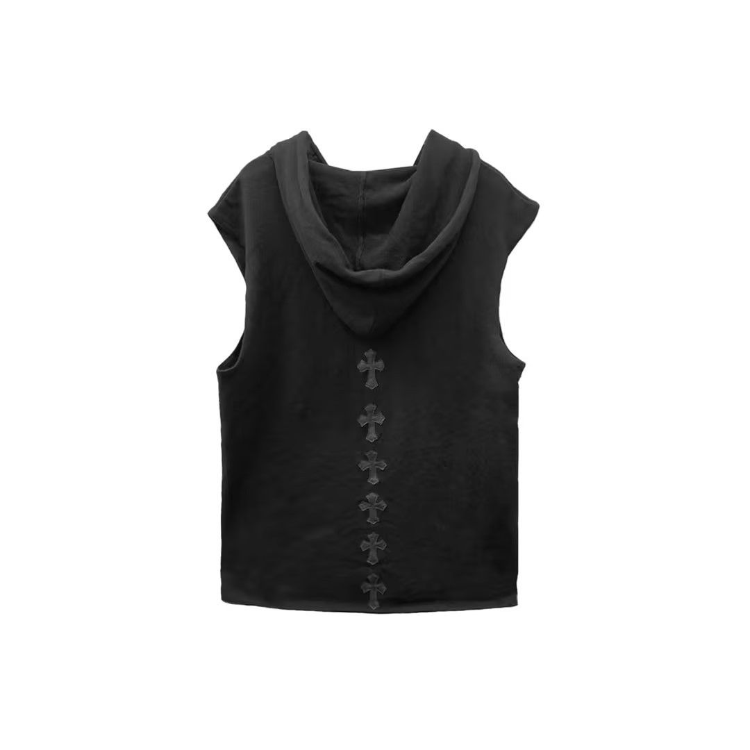 Chrome Hearts Chrome Hearts Black Cross Patch Cashmere Hooded Vest Jacket Size US L / EU 52-54 / 3 - 2 Thumbnail