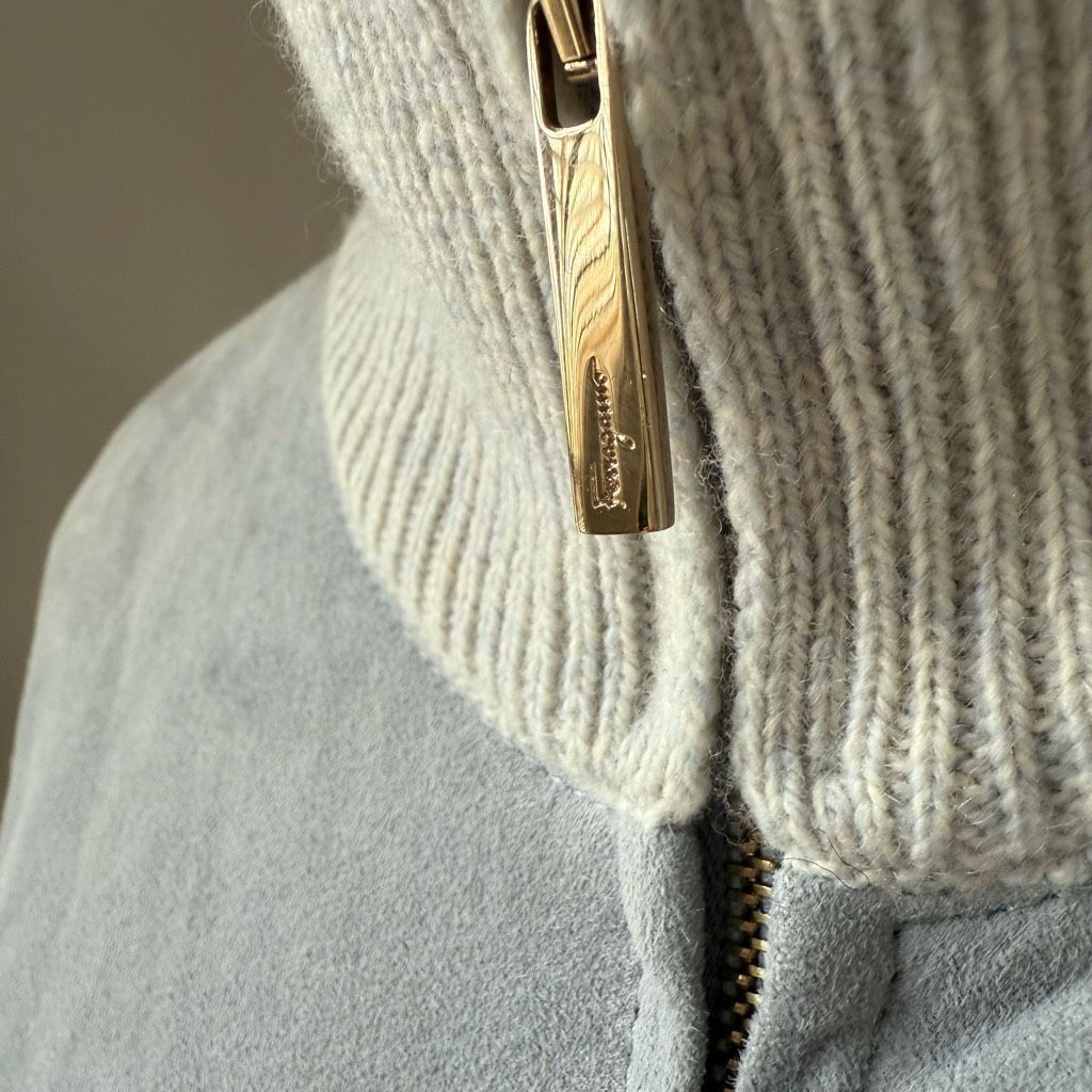 Salvatore Ferragamo Salvatore Ferragamo Wool Cashmere and Sueded Leather Full Zi Size L / US 10 / IT 46 - 2 Thumbnail