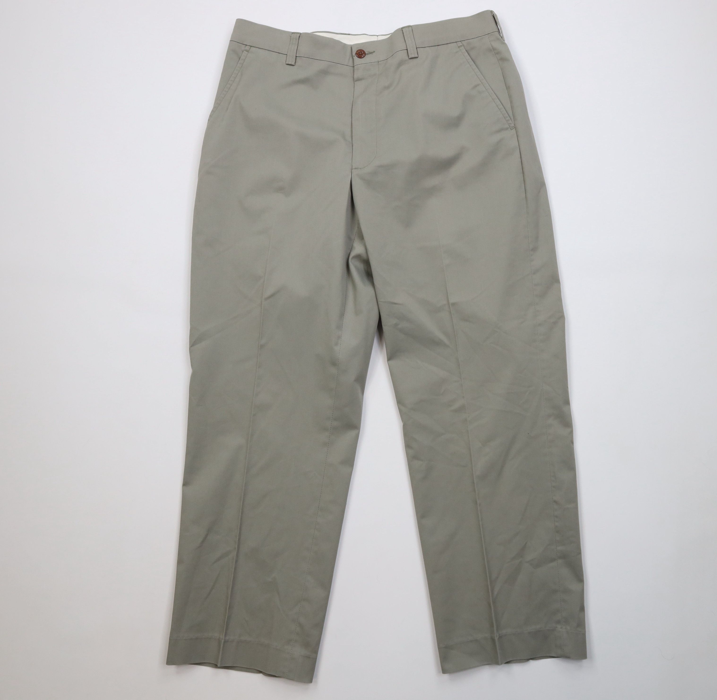 Vintage 90s Orvis Wide Leg Chino Pants Trousers Light Green