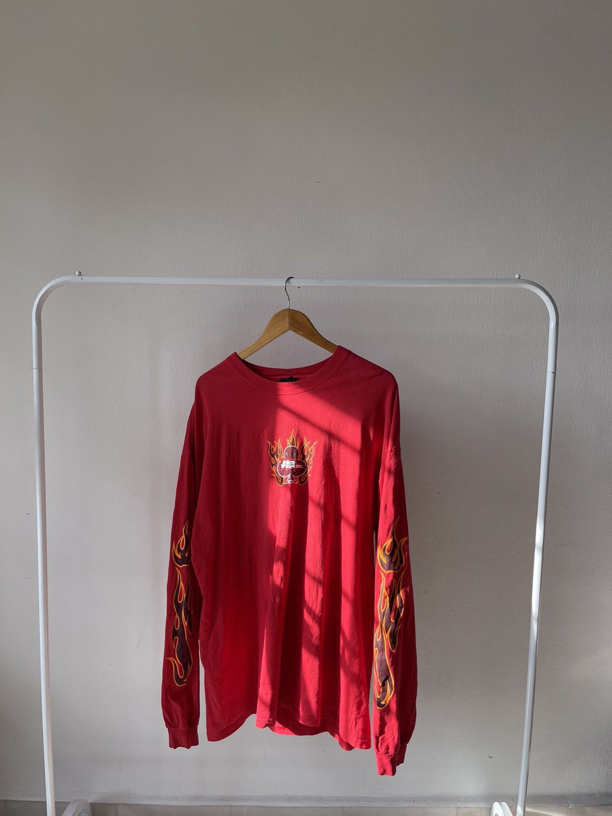 Hook-Ups × No Fear × Vintage 90s No Fear Flame Long Sleeve Size US XL / EU 56 / 4 - 4 Thumbnail