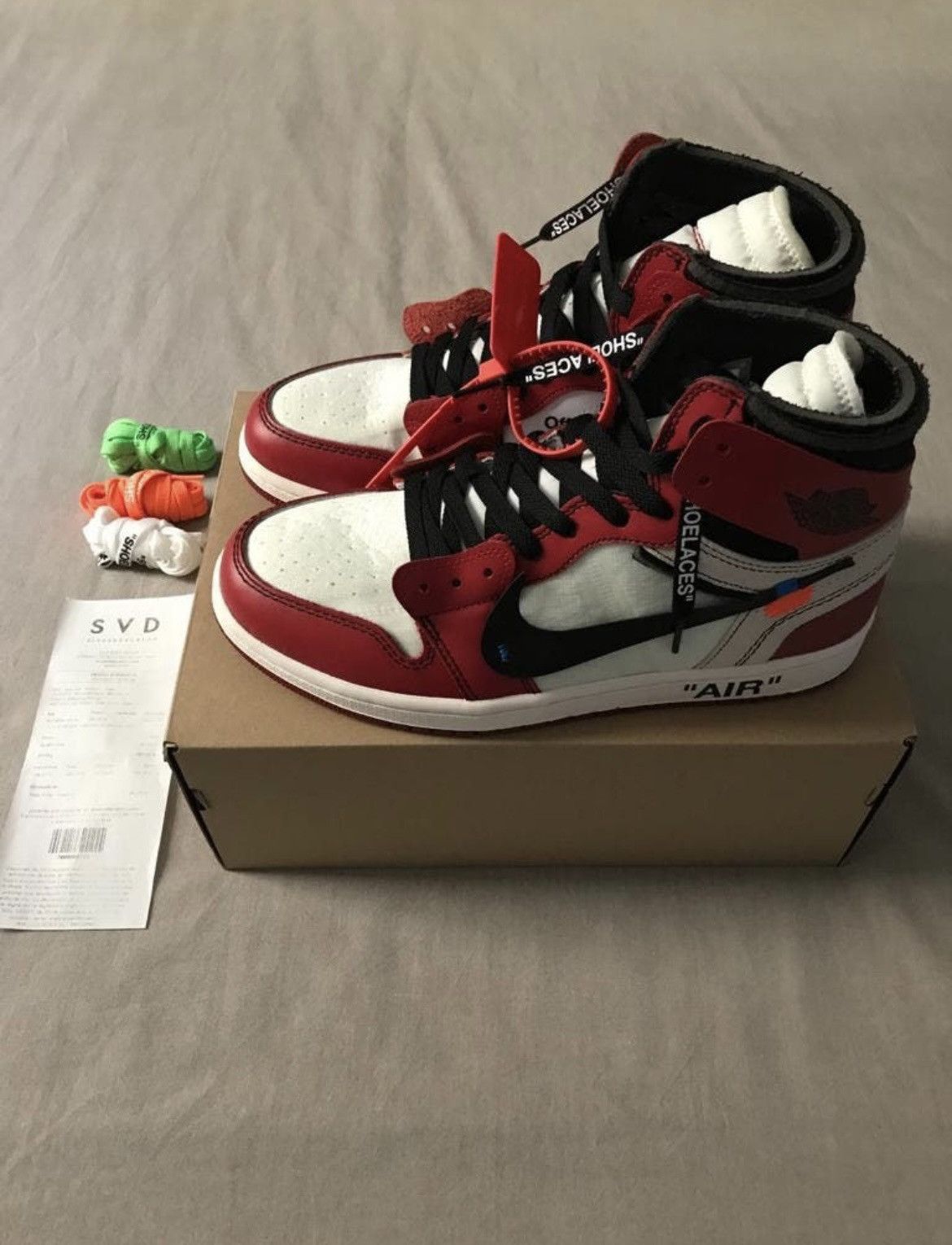 Jordan Brand × Nike × Off-White Jordan 1 Retro High Off-White Chicago Size US 9 / EU 42 - 2 Thumbnail