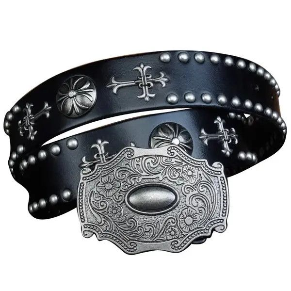 Japanese Brand 2 belt,Retro Heavy Metal Rivets Punk Style (7 variant size) Size ONE SIZE - 6 Thumbnail