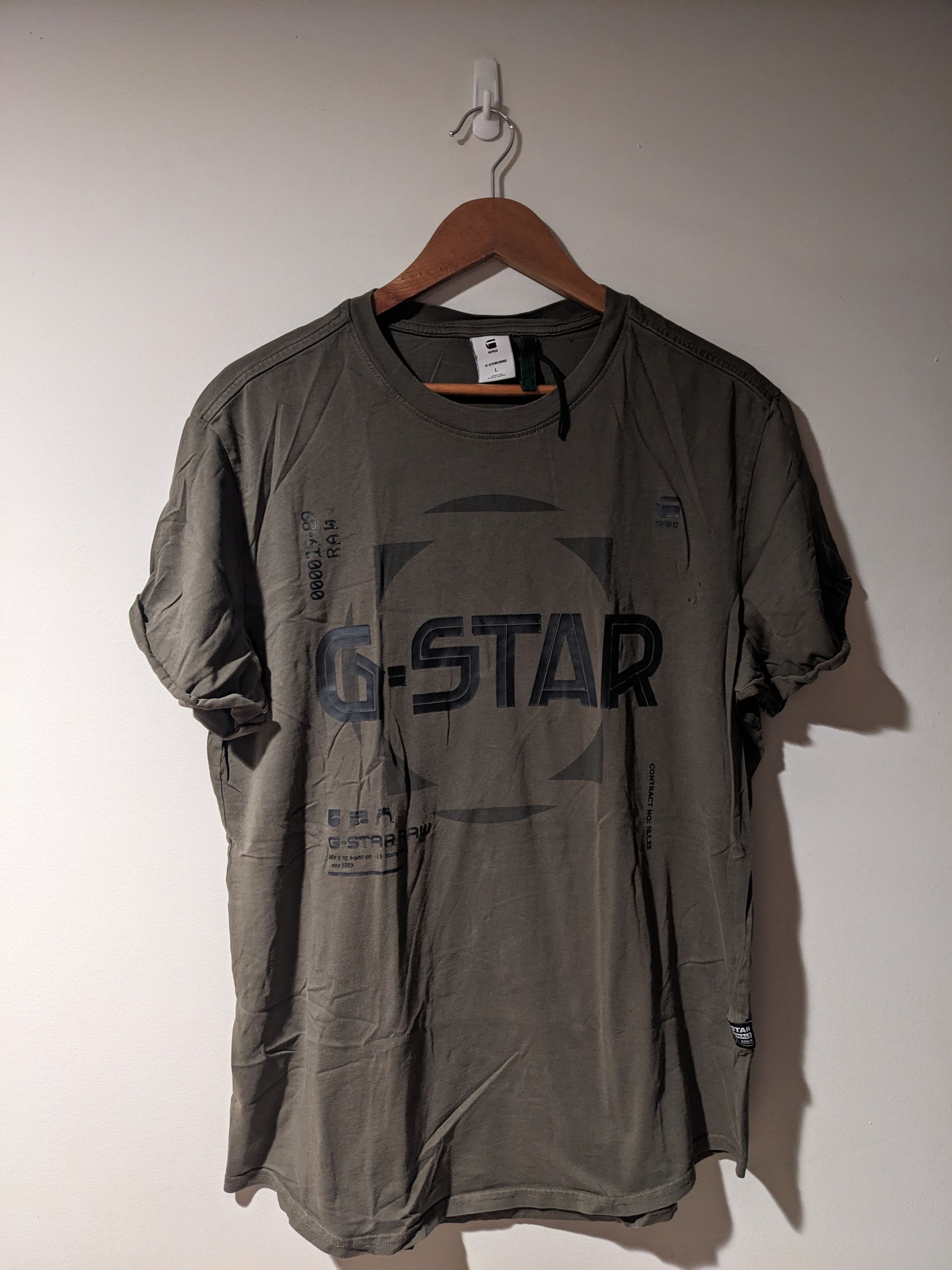 G-Star × Vintage Vintage Y2K G-Star Raw Clothing Logo Green Large T-Shirt Size US L / EU 52-54 / 3 - 1 Thumbnail