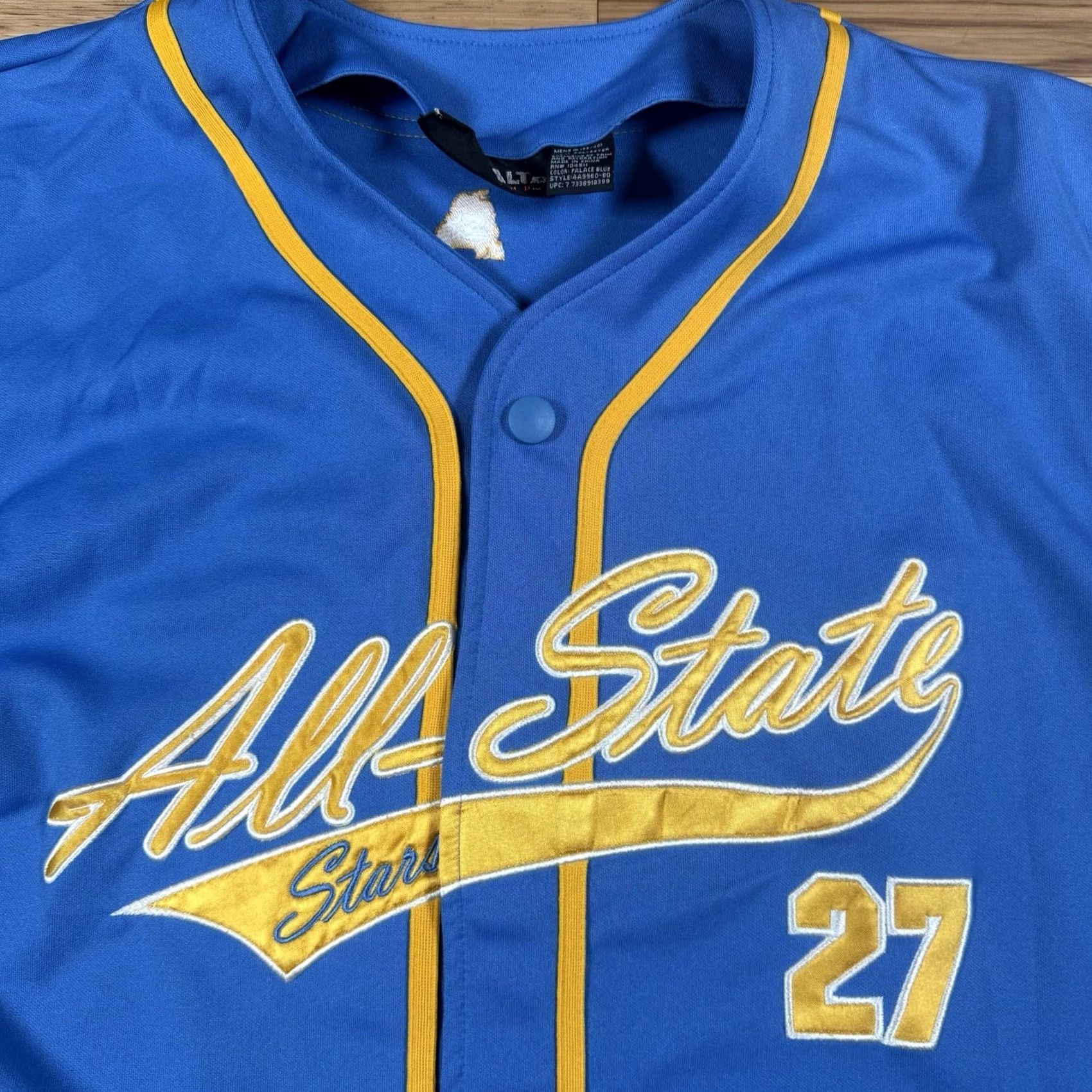 Starter VTG Starter Baseball Jersey Mens M Blue All Star Stitched Stars Asphalt Legend Shirt Size US M / EU 48-50 / 2 - 3 Thumbnail