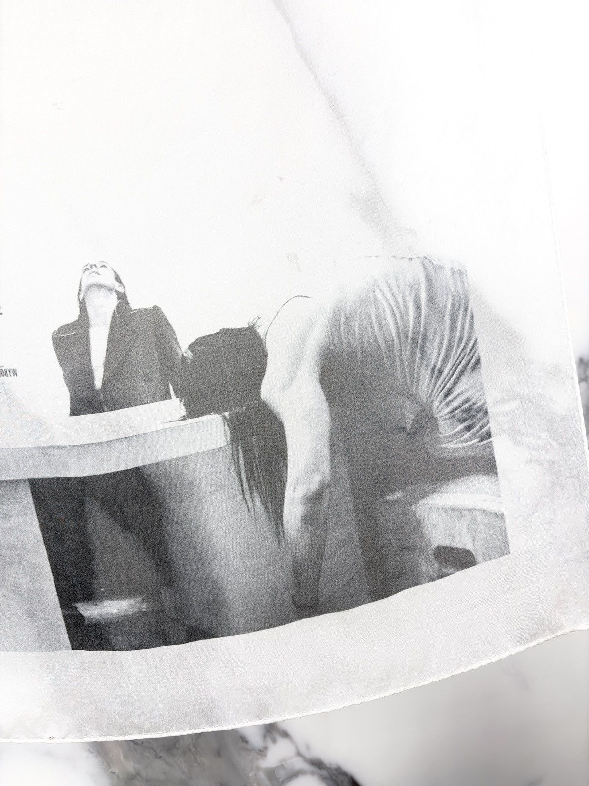 Rick Owens SS07 Rick Owens Archive Suicide Blowjob Silk Scarf White Size ONE SIZE - 6 Thumbnail