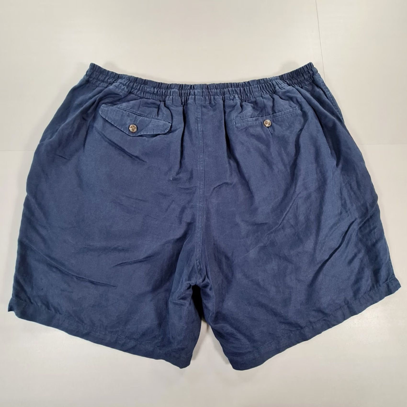 Polo Ralph Lauren Polo Ralph Lauren Mens Shorts Navy Blue Linen Summer Drawstring W40 Regular Flat Front 4 Pocket Holiday Mens Size US L / EU 52-54 / 3 - 7 Thumbnail