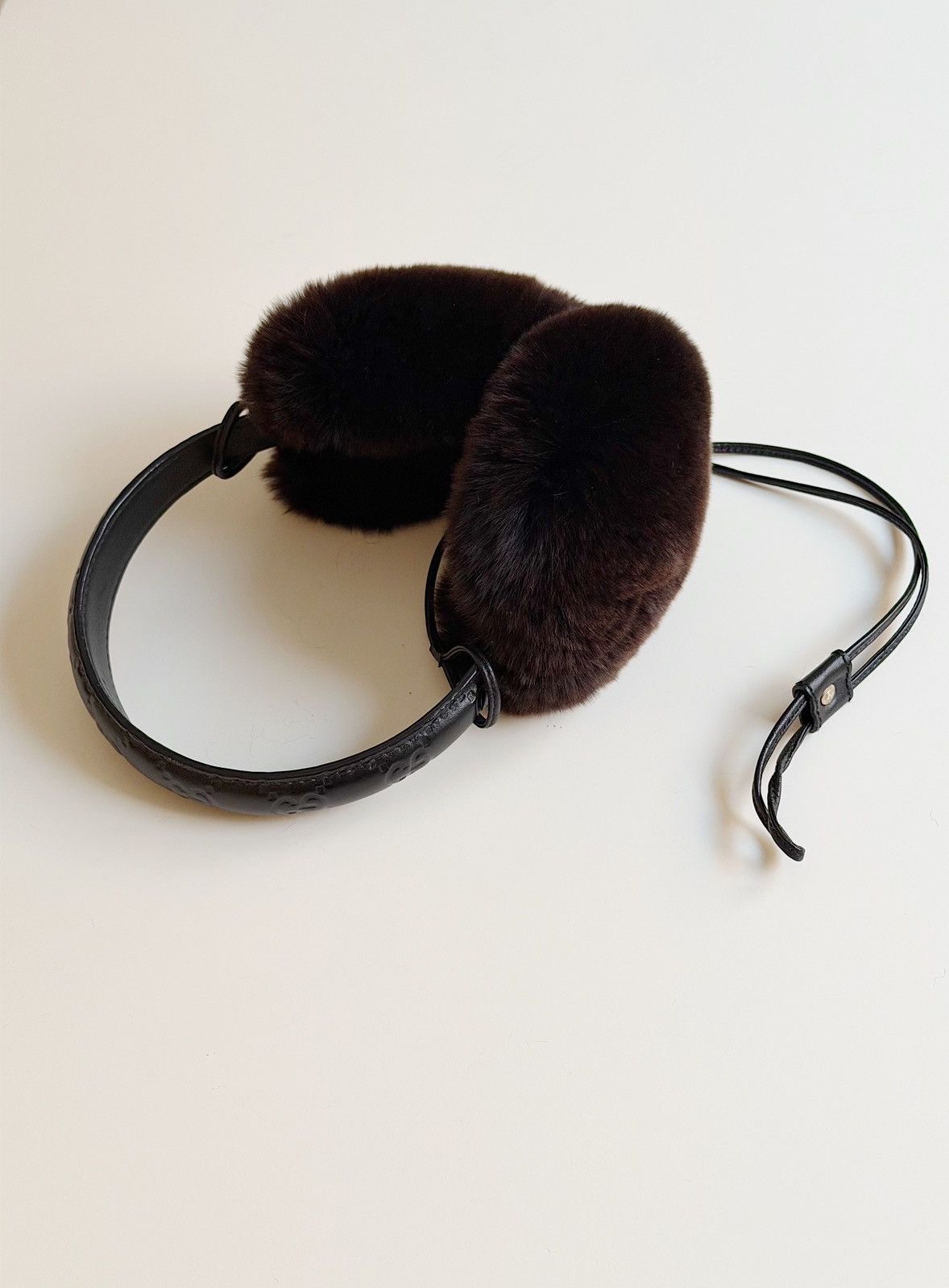 Gucci GUCCI Tom Ford FW 2003 Lapin Fur Ear Muffs Monogram demna gg Size ONE SIZE - 5 Thumbnail