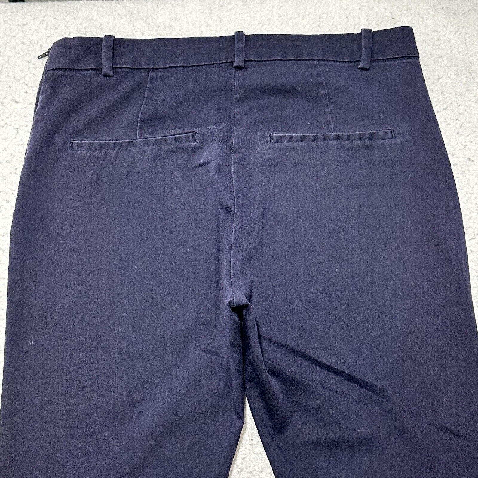 H&M H&M 10 Navy Blue Slim Leg Dress Pants 32x26 Stretch Career Size 32" / US 10 / IT 46 - 8 Thumbnail