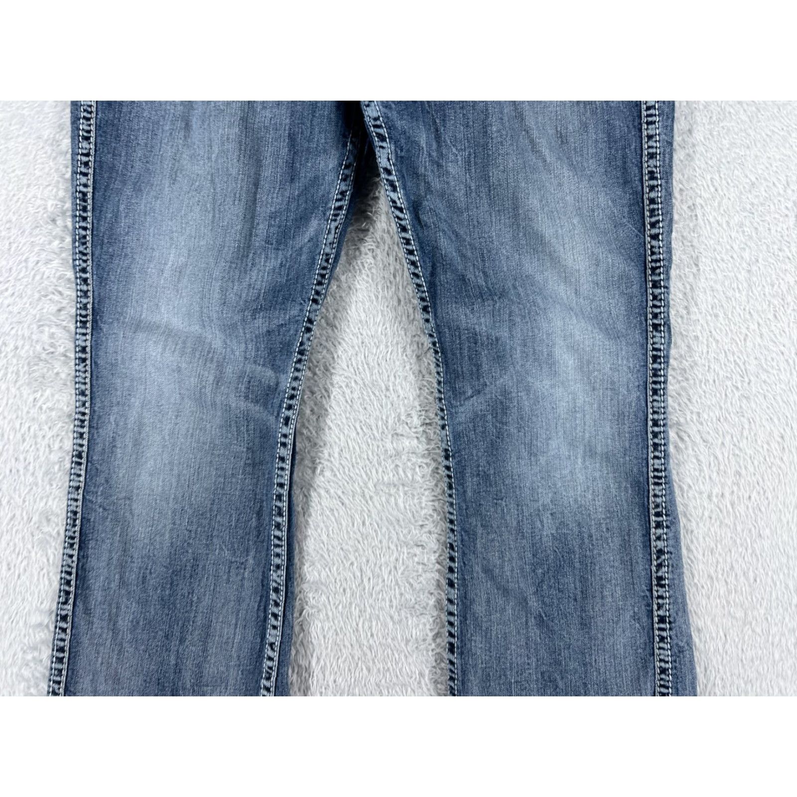 Silver Jeans Co. Silver Jeans Suki Women's Bootcut Denim Pants 32 Blue Cotton Stretch Embroidered Retro Size 24" / US 00 / IT 34 - 3 Thumbnail