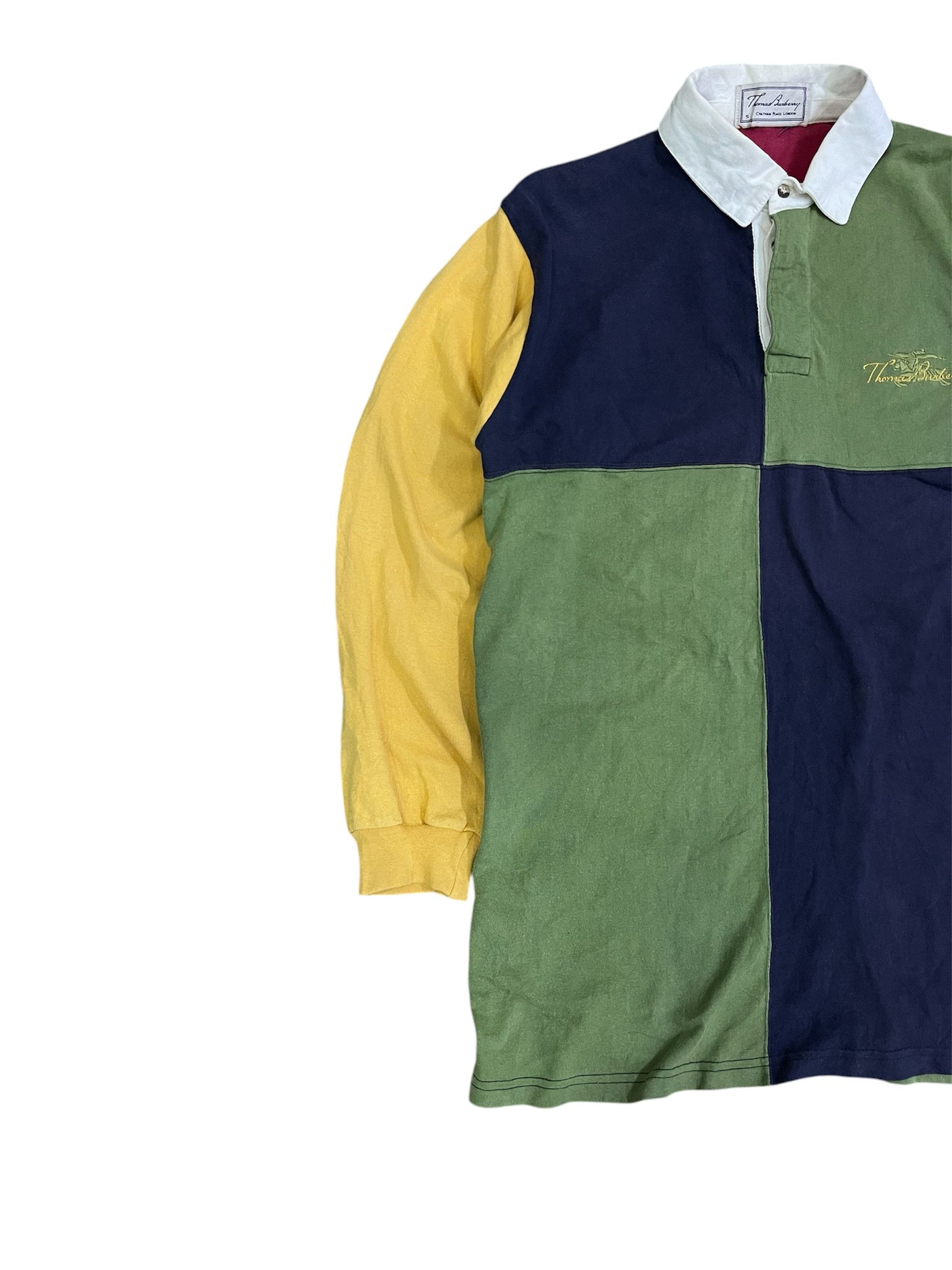 Burberry × Vintage Vtg Thomas Burberry Polo Rugby Shirt Made in England Size US S / EU 44-46 / 1 - 2 Thumbnail