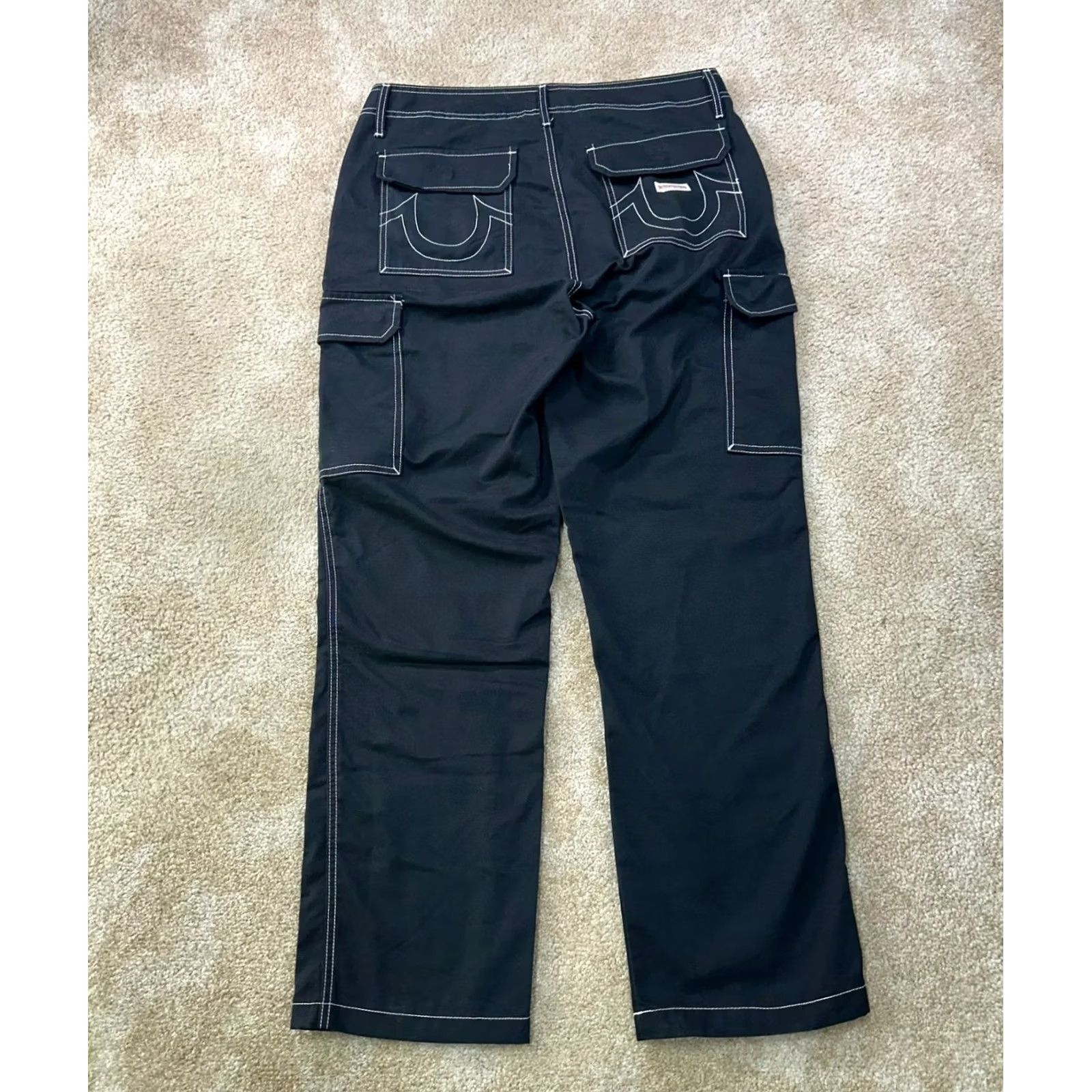 True Religion True Religion Cargo Pants Men's 34x32 Black Baggy Streetwear Straight leg Size US 34 / EU 50 - 6 Thumbnail