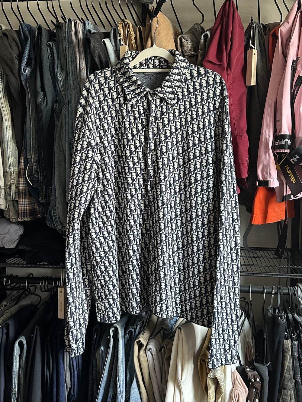 Dior Dior Oblique Pattern Button Up Shirt Size XL Size US XL / EU 56 / 4 - 1 Thumbnail