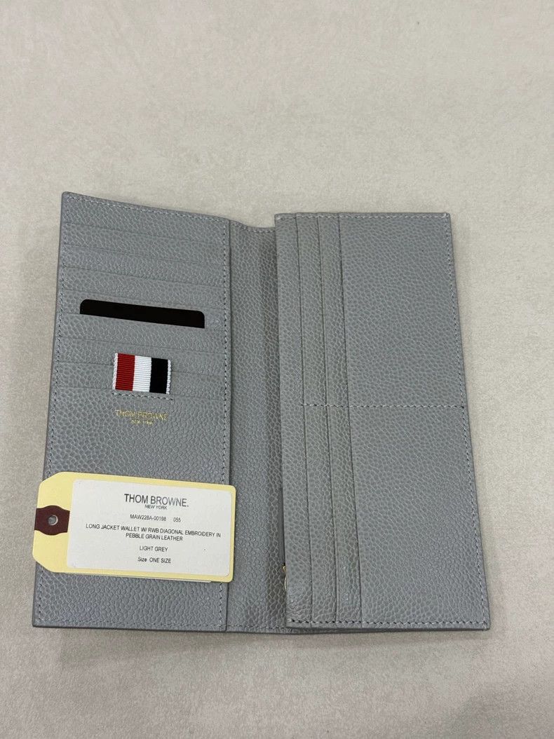 Thom Browne Thom Browne Gray Long Lychee Pattern Wallet - dmc Size ONE SIZE - 1 Thumbnail