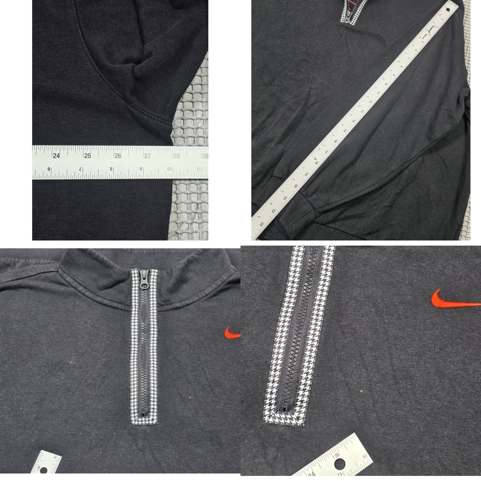Nike Nike 1/4 Zip Pullover Sweatshirt Men Big 1X Black Swoosh Houndstooth Trim Shirt with Zipper Logo Embroidered College Golf Sportswear Pullover Size US XL / EU 56 / 4 - 9 Thumbnail