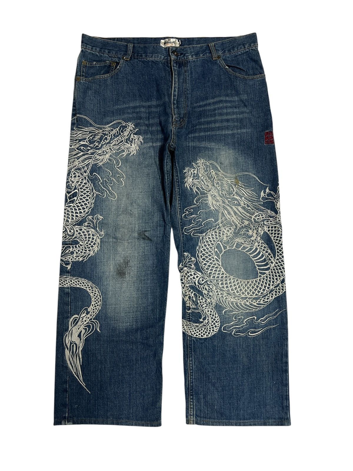 Japanese Brand BAGGY🔥KARAKURI DOUBLE DRAGON Size US 37 - 1 Thumbnail