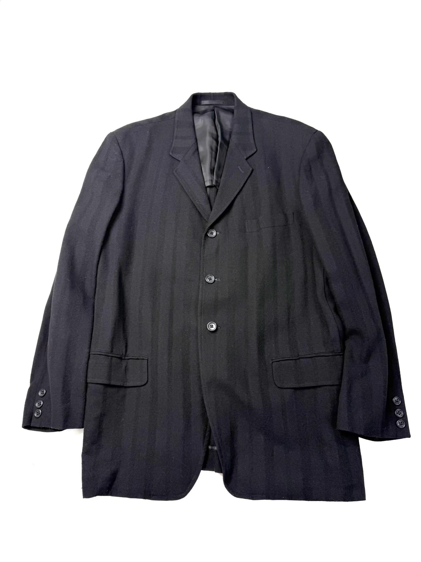Yohji Yamamoto Yohji Yamamoto Y's for Men 90s Black Stripe Blazer M Japan Size 42L - 1 Thumbnail