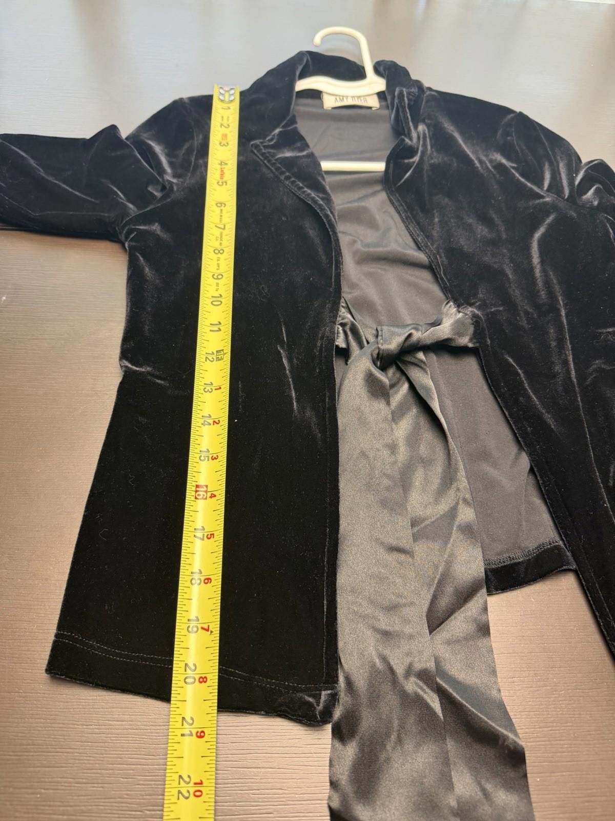 Other Vintage Amy Byer Black Velvet Tie Front Blazer Jacket USA L Size L / US 10 / IT 46 - 5 Thumbnail