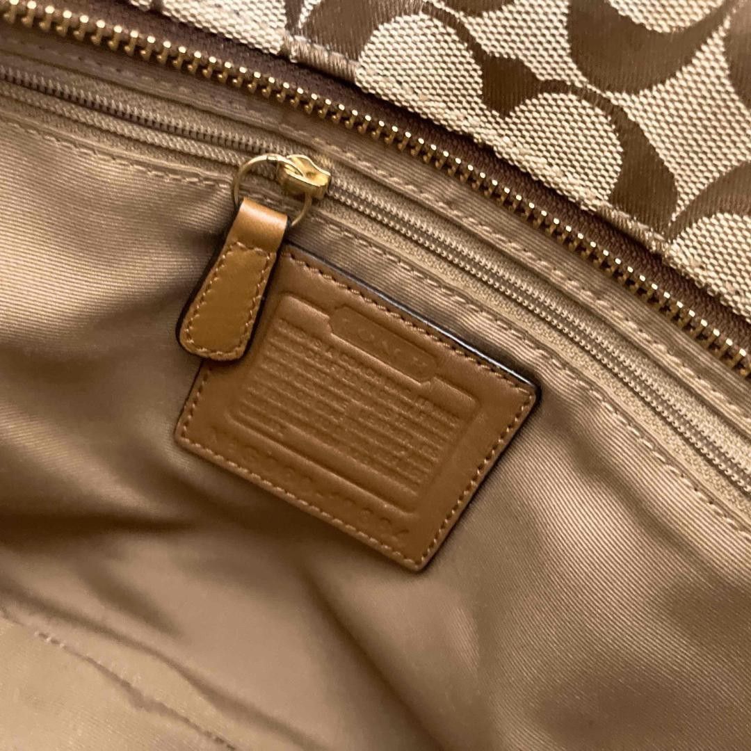 Coach Coach - Handbag Tote Leather Monogram Canvas Brown Size ONE SIZE - 4 Thumbnail