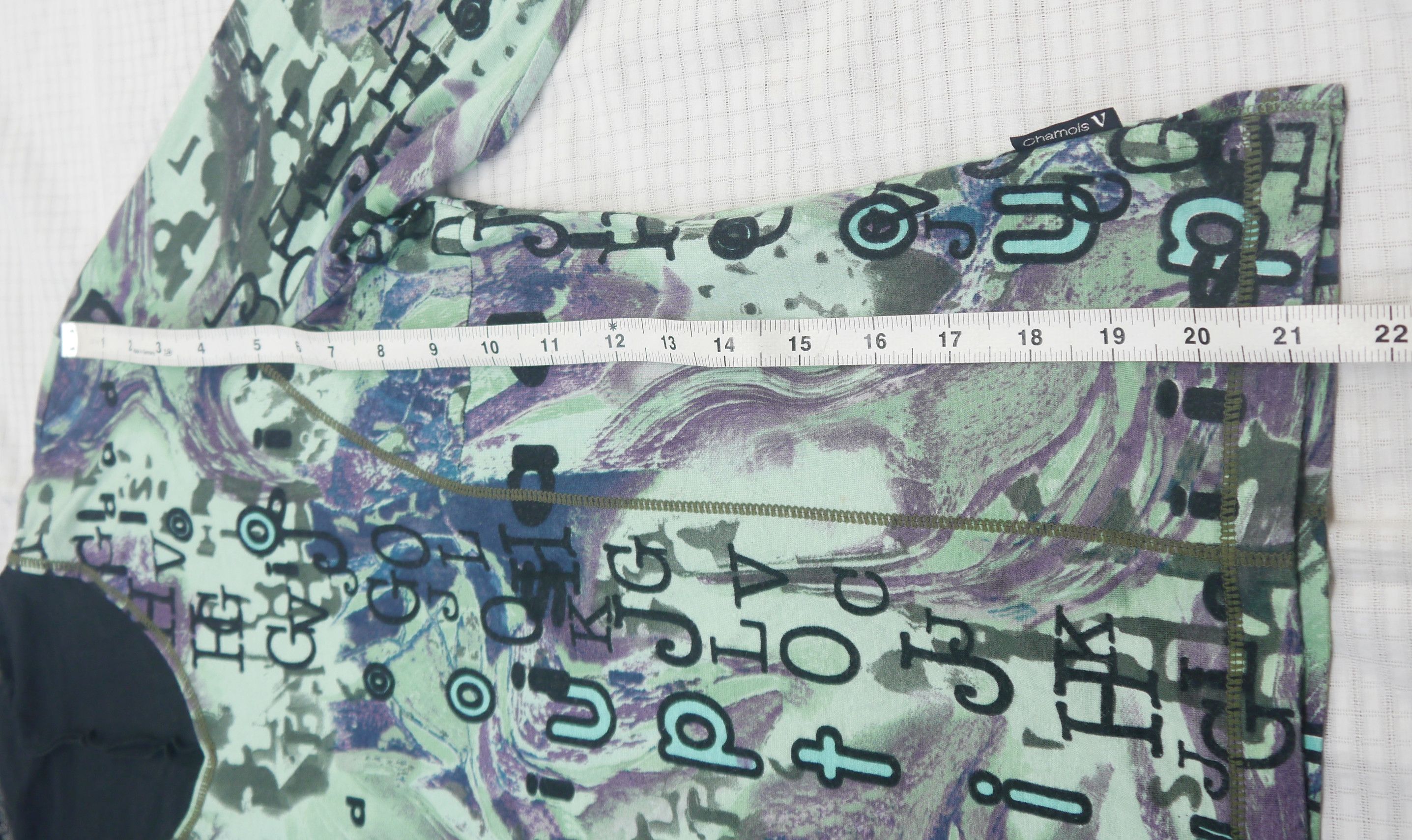 Japanese Brand (S447) Chamois V Y2K Letter Printed Mesh Neck Blouse 42 Size M / US 6-8 / IT 42-44 - 16 Thumbnail