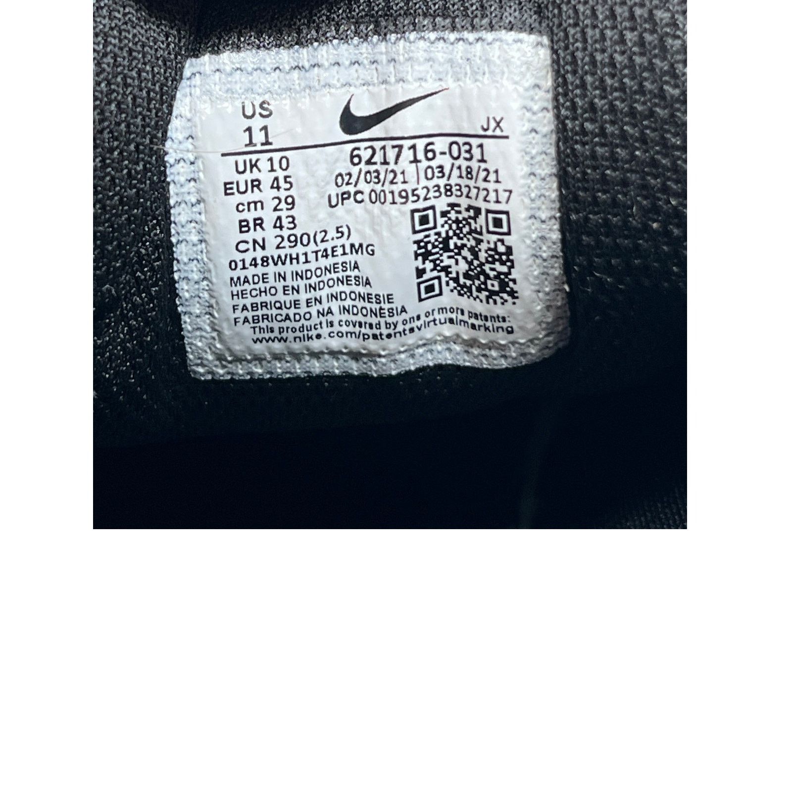 Nike Nike Reax 8 TR Black White Mens 11 Size US 11.5 / EU 44-45 - 7 Thumbnail