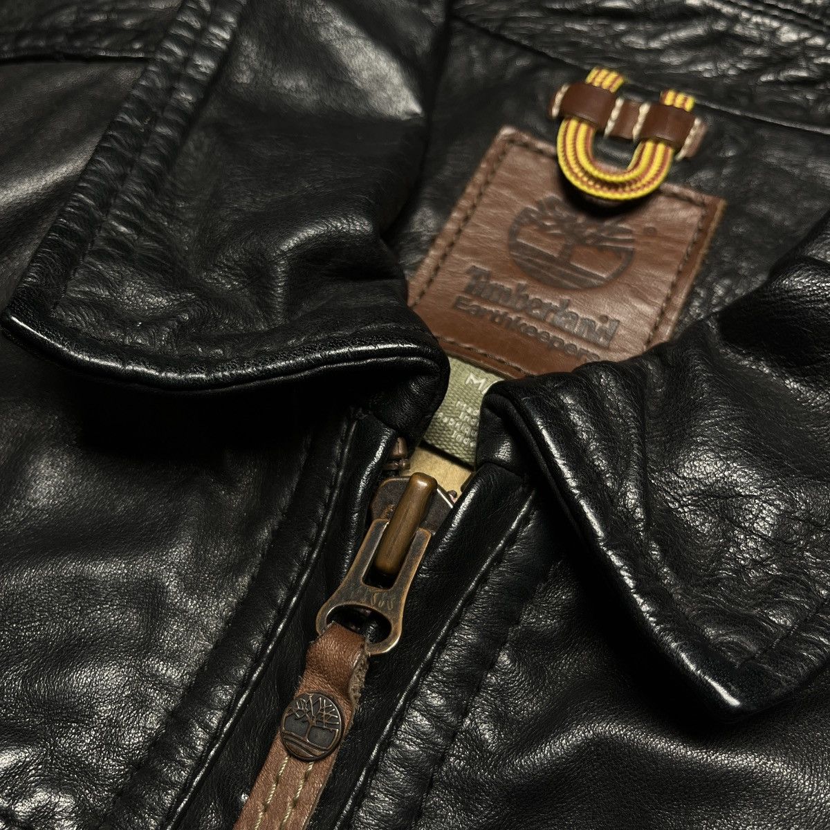 Timberland Timberland Earthkeepers Collared Zip-up Cow Leather Jacket Size US L / EU 52-54 / 3 - 3 Thumbnail