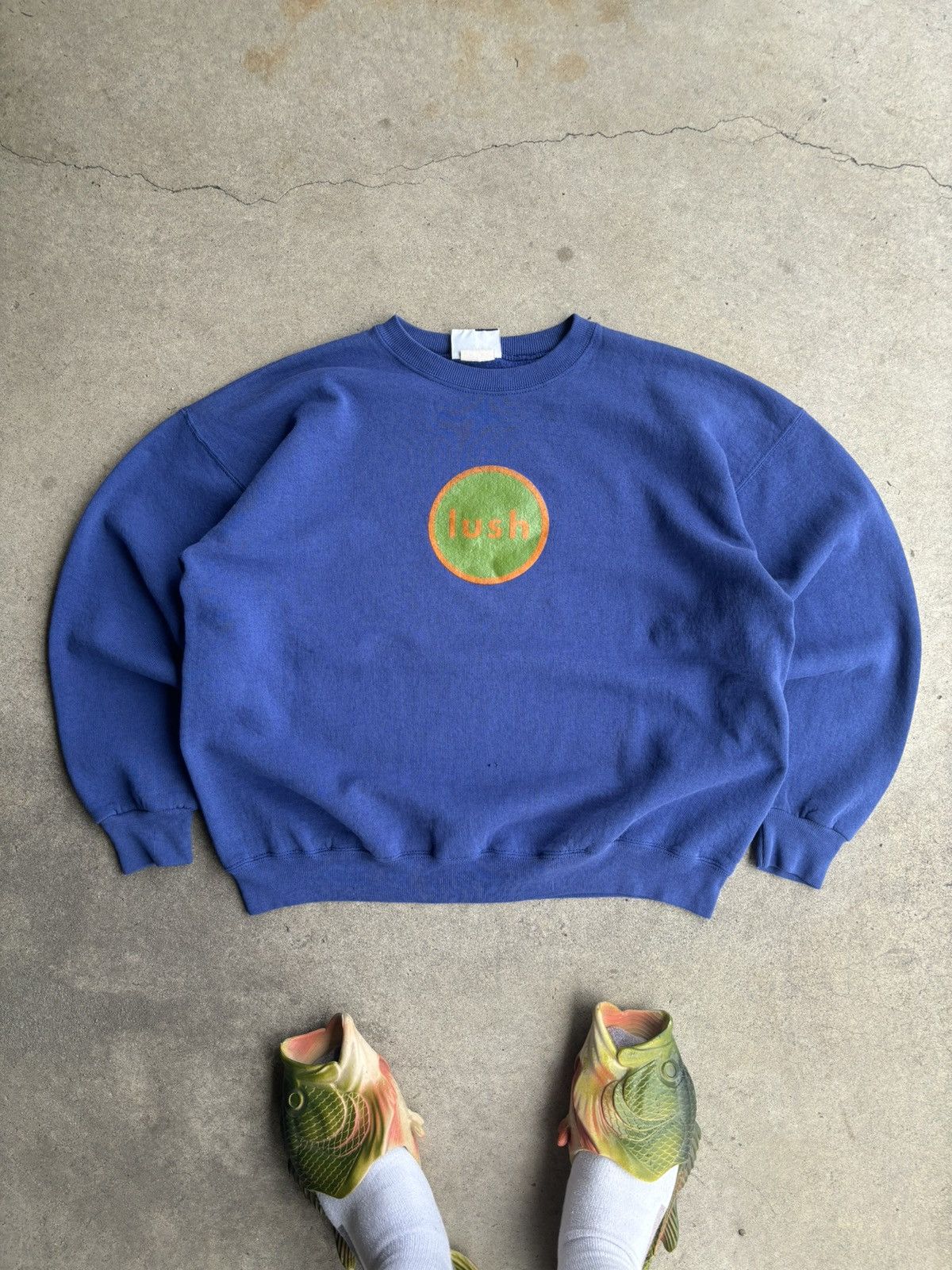 Band Tees × Vintage Crazy 90s Lush Spooky Blue Boxy Rock Band Grunge Crewneck Size US XL / EU 56 / 4 - 1 Thumbnail