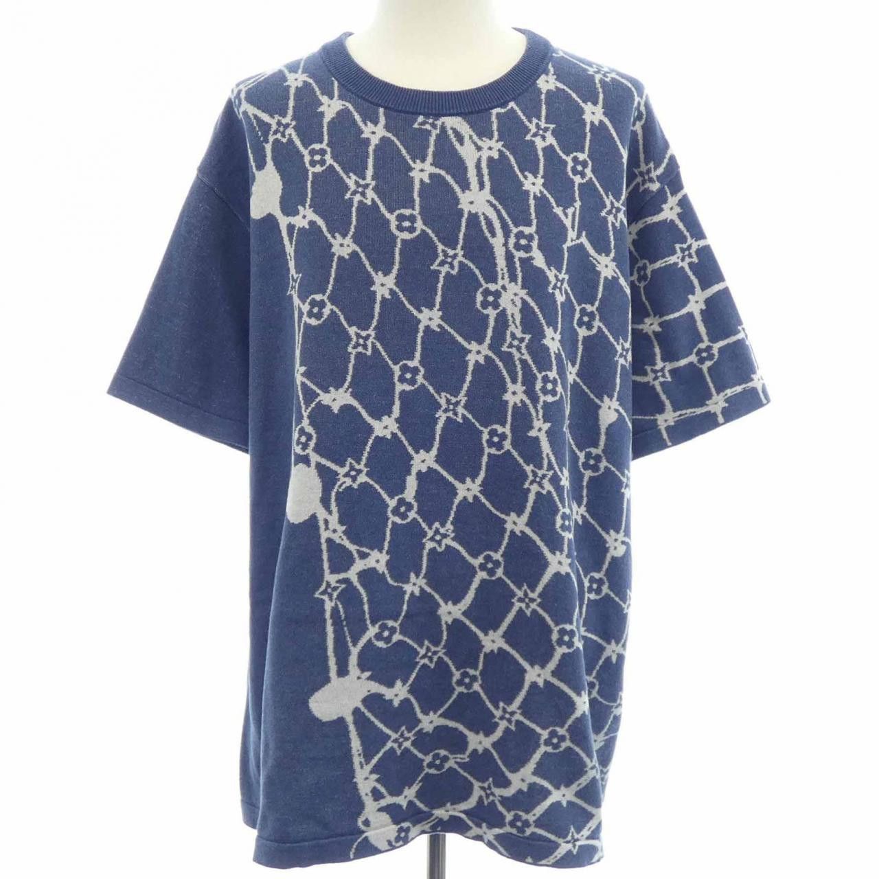 Louis Vuitton Louis Vuitton Louis Vuitton Cotton Short Sleeve Crewneck Knit Textile Tops HRN16WAUR DUTY FREE for USA Size ONE SIZE - 1 Thumbnail