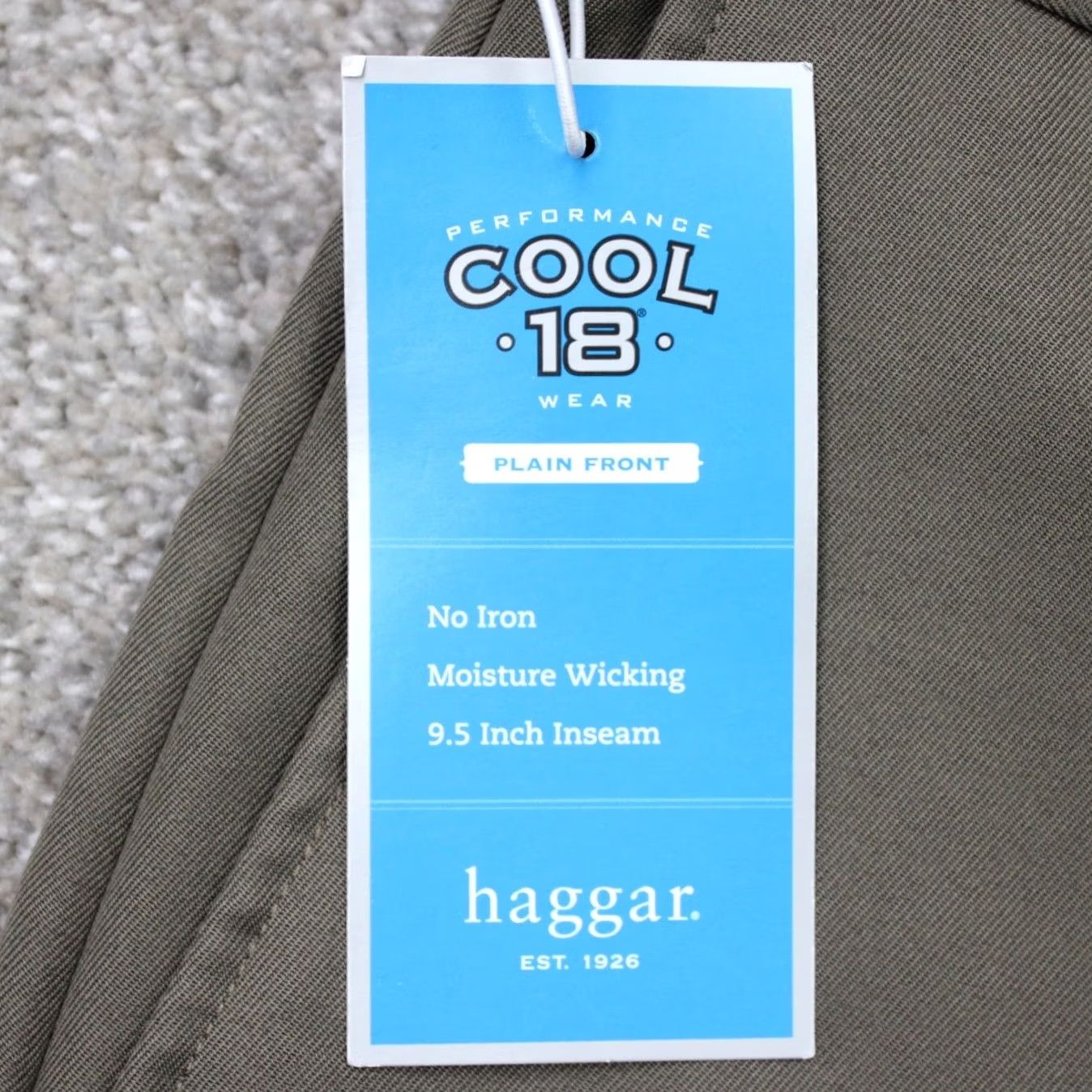Haggar Haggar Mens 44 Brown Flat Front Non Iron Quick Dry 9.5 Inseam Chino Shorts NWT Regular Rise 10-12 In Cotton Polyester Pockets Button Zipper Size US 44 / EU 60 - 5 Thumbnail