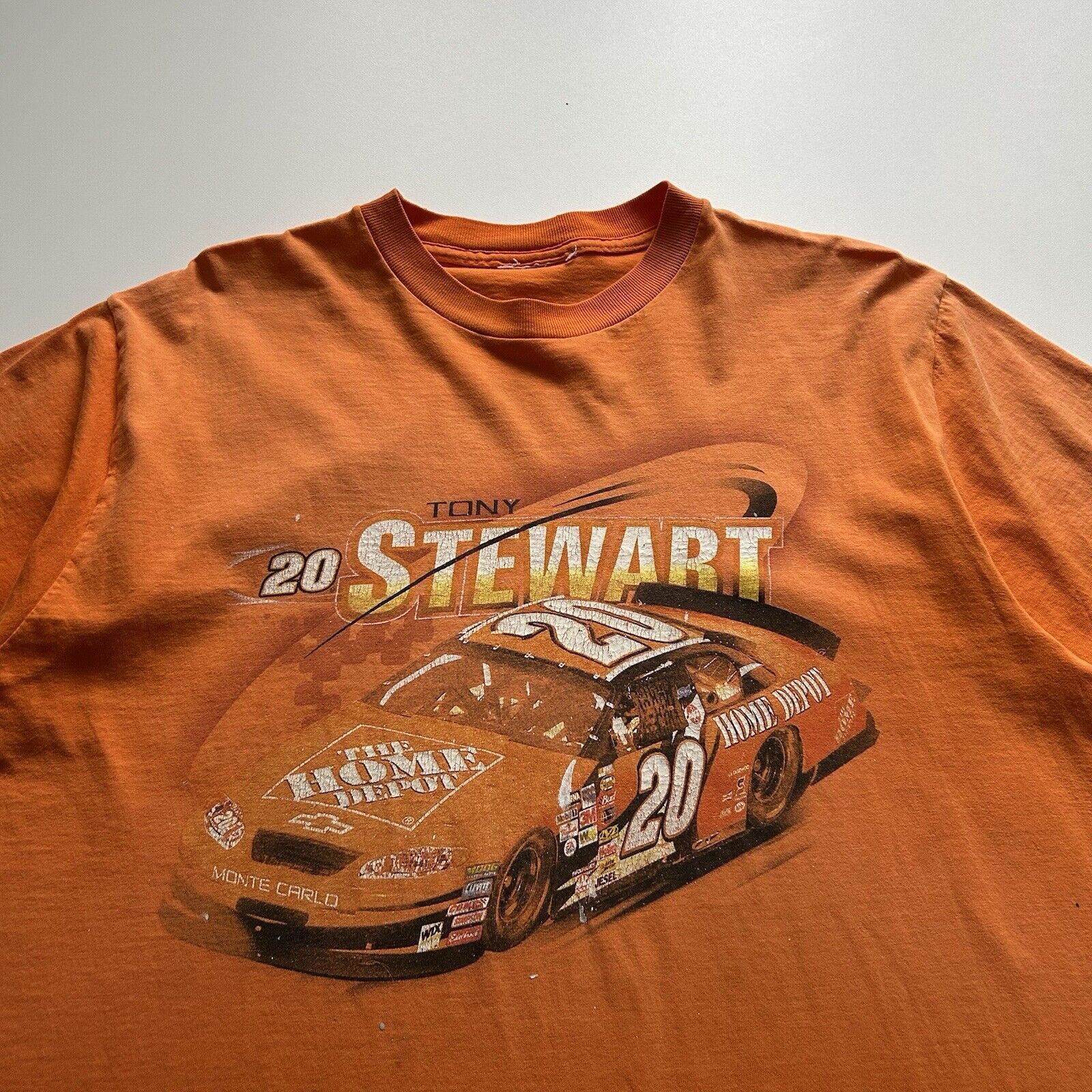 NASCAR Vintage Y2K Nascar Tony Stewart T Shirt XL Faded Orange Size US XL / EU 56 / 4 - 2 Thumbnail