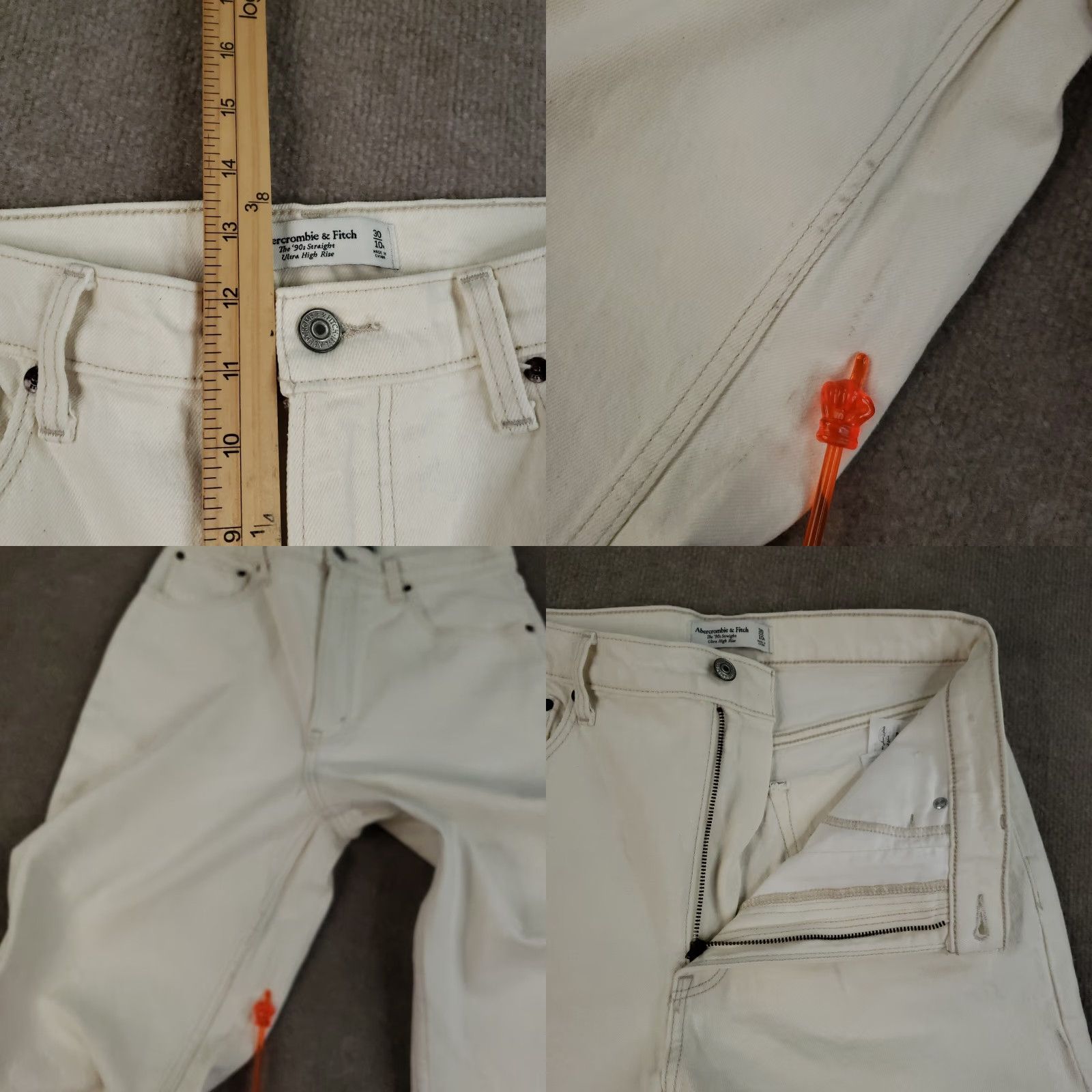Abercrombie & Fitch Abercrombie & Fitch Jeans Women 10 Beige 90s Straight High Rise Denim 5-Pocket Size 32" / US 10 / IT 46 - 8 Thumbnail