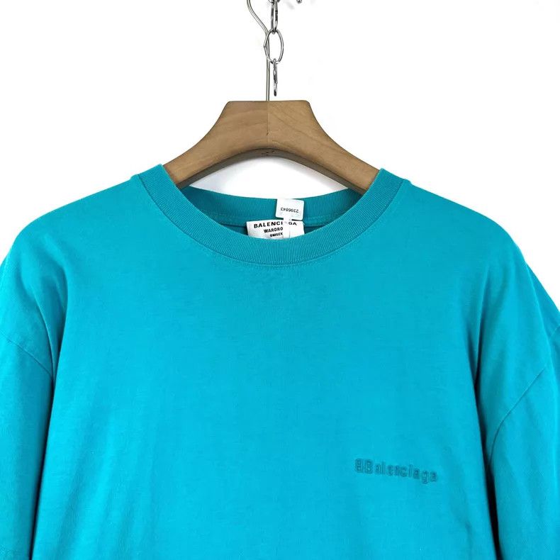 Balenciaga Balenciaga Bokh Blue and Grey Logo Embroidered Short Sleev Size US S / EU 44-46 / 1 - 3 Thumbnail