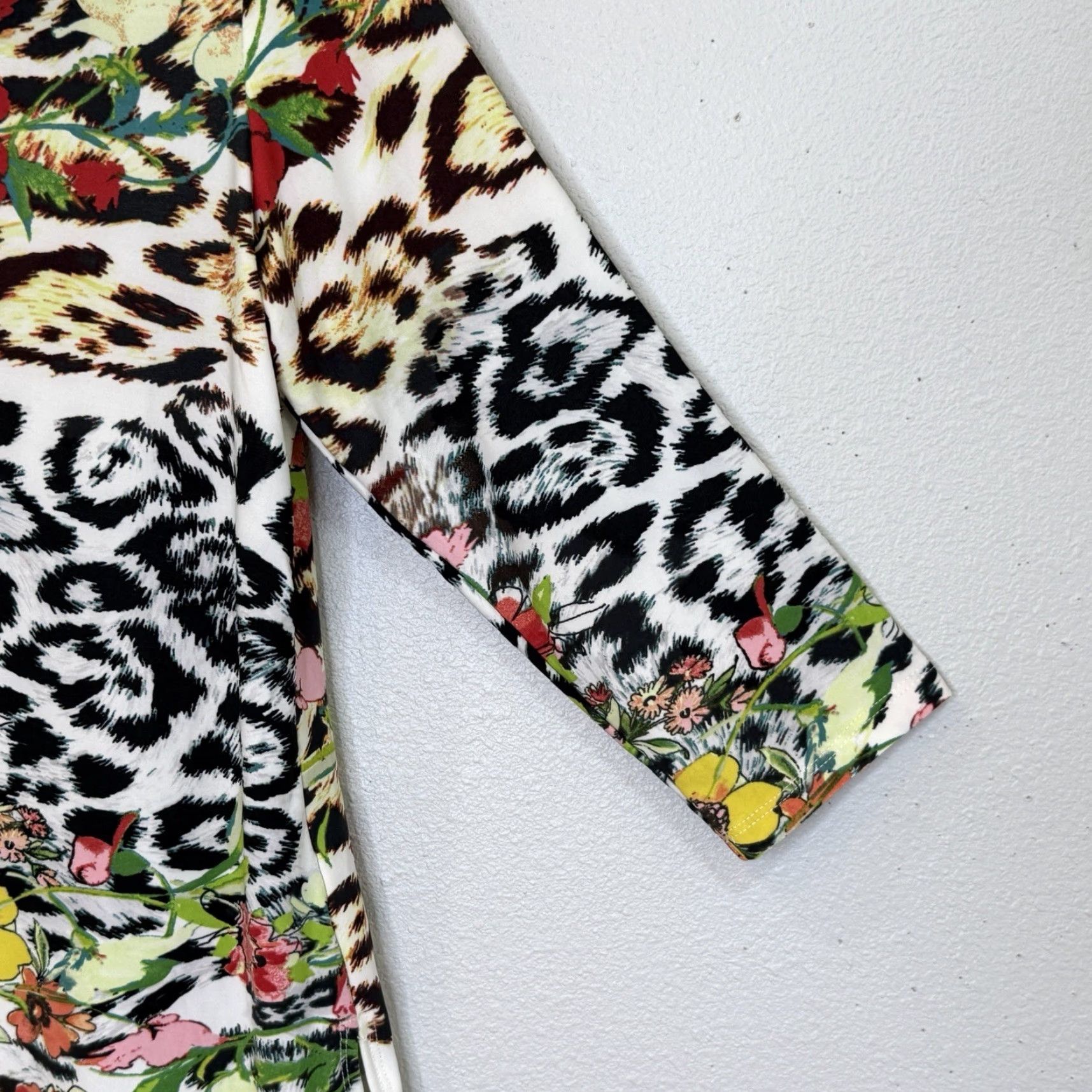 Vintage VINTAGE Attitudes by Renee Como Jersey Tunic Top Small Petite Mixed Print 3/4 Sleeve Size S / US 4 / IT 40 - 3 Thumbnail