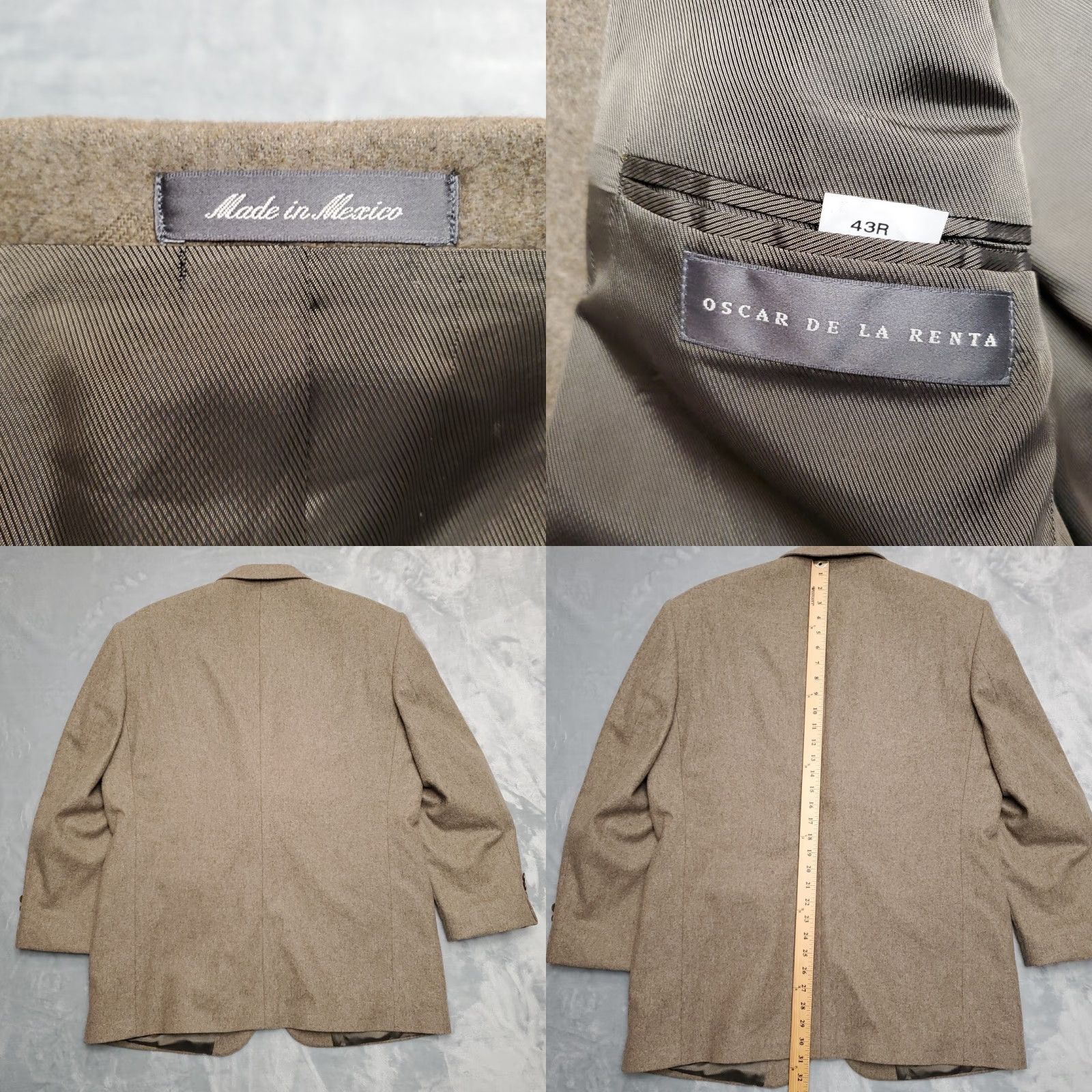 Oscar De La Renta Oscar de la Renta Jacket Mens 43R Wool Cashmere Tan Classic Sport Blazer Brown Shirt? Size 42R - 8 Thumbnail