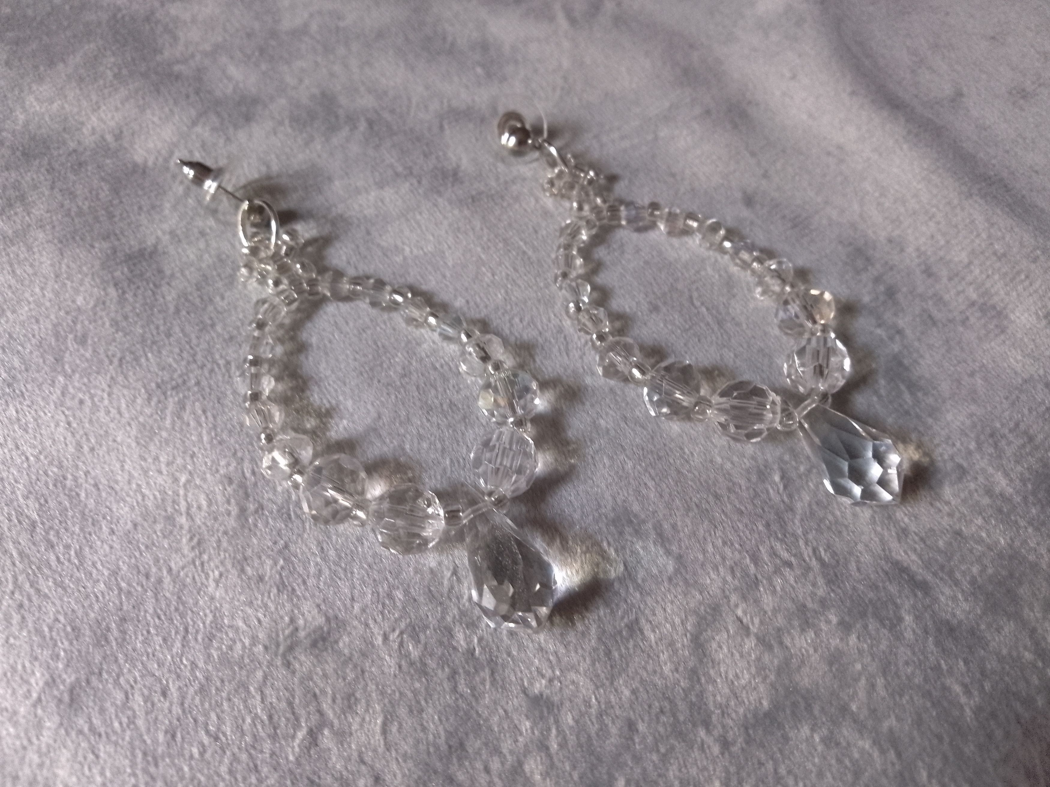 Handmade Earrings Fine Crystal Elegant Wedding Teardrop by Swarovski Size ONE SIZE - 3 Thumbnail