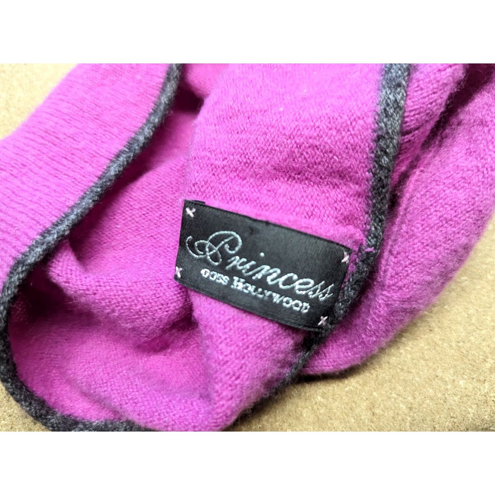 Pinko Princess Goes Hollywood Beanie Hat Wool / Cashmere Pink Womens XS-S Ladies Beanie Hat Womens Winter Hat Beanie Size ONE SIZE - 7 Thumbnail