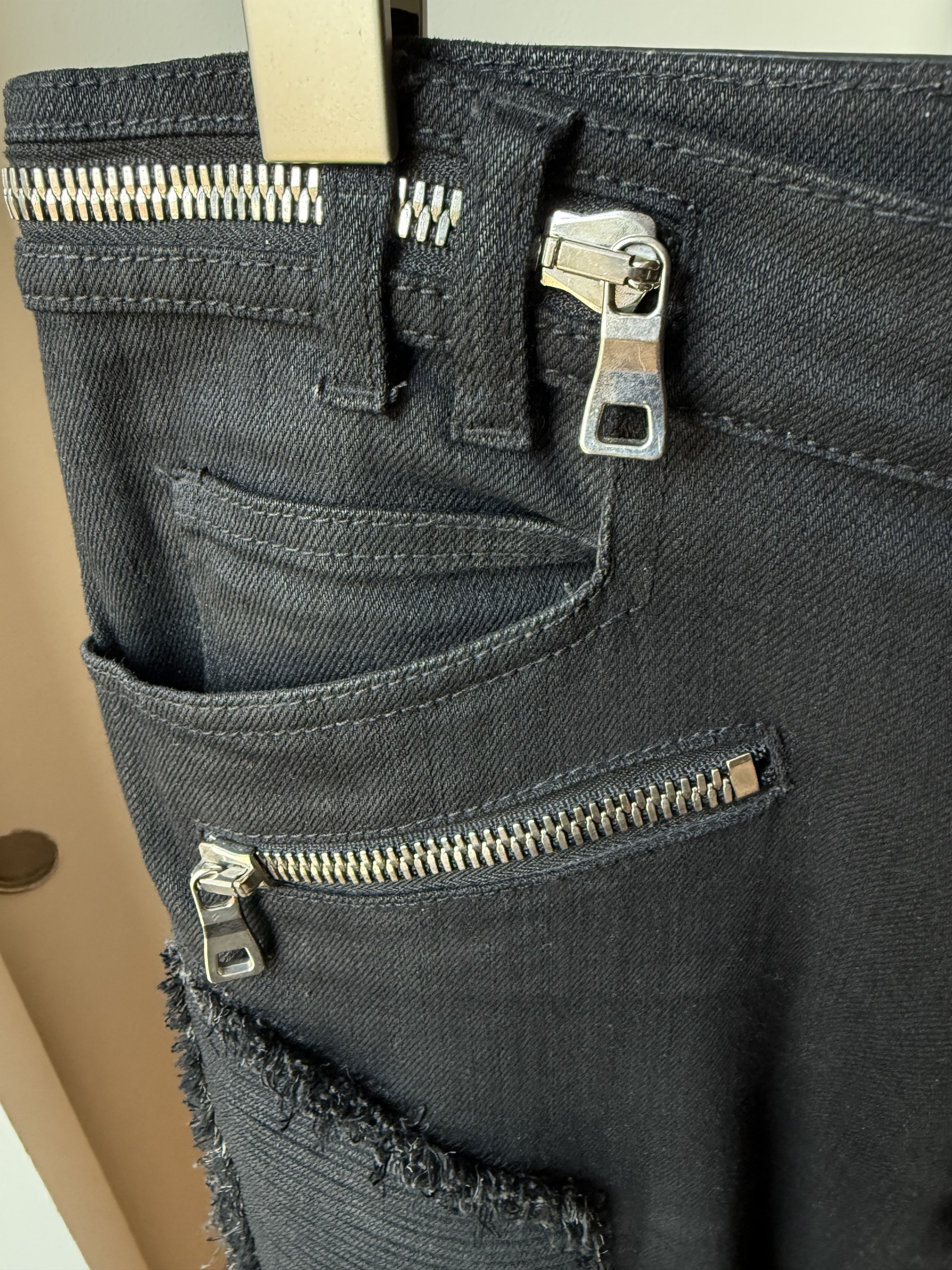 Balmain SS18 Black Ribbed Biker Jeans Size US 33 - 3 Thumbnail